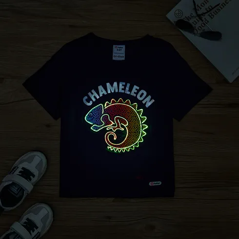 Go-Glow Illuminating T-shirt with Light Up Chameleon Including Controller (Built-In Battery) Navy big image 7