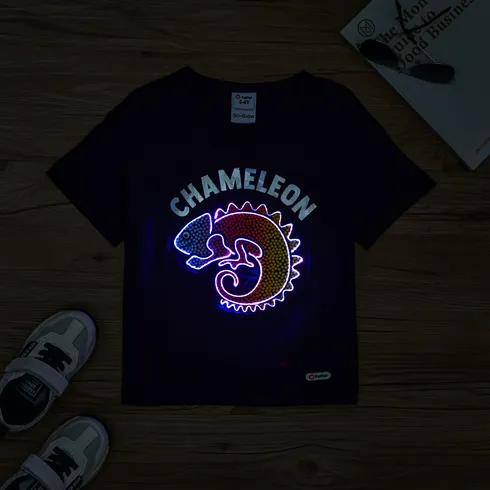 Go-Glow Illuminating T-shirt with Light Up Chameleon Including Controller (Built-In Battery) Navy big image 8