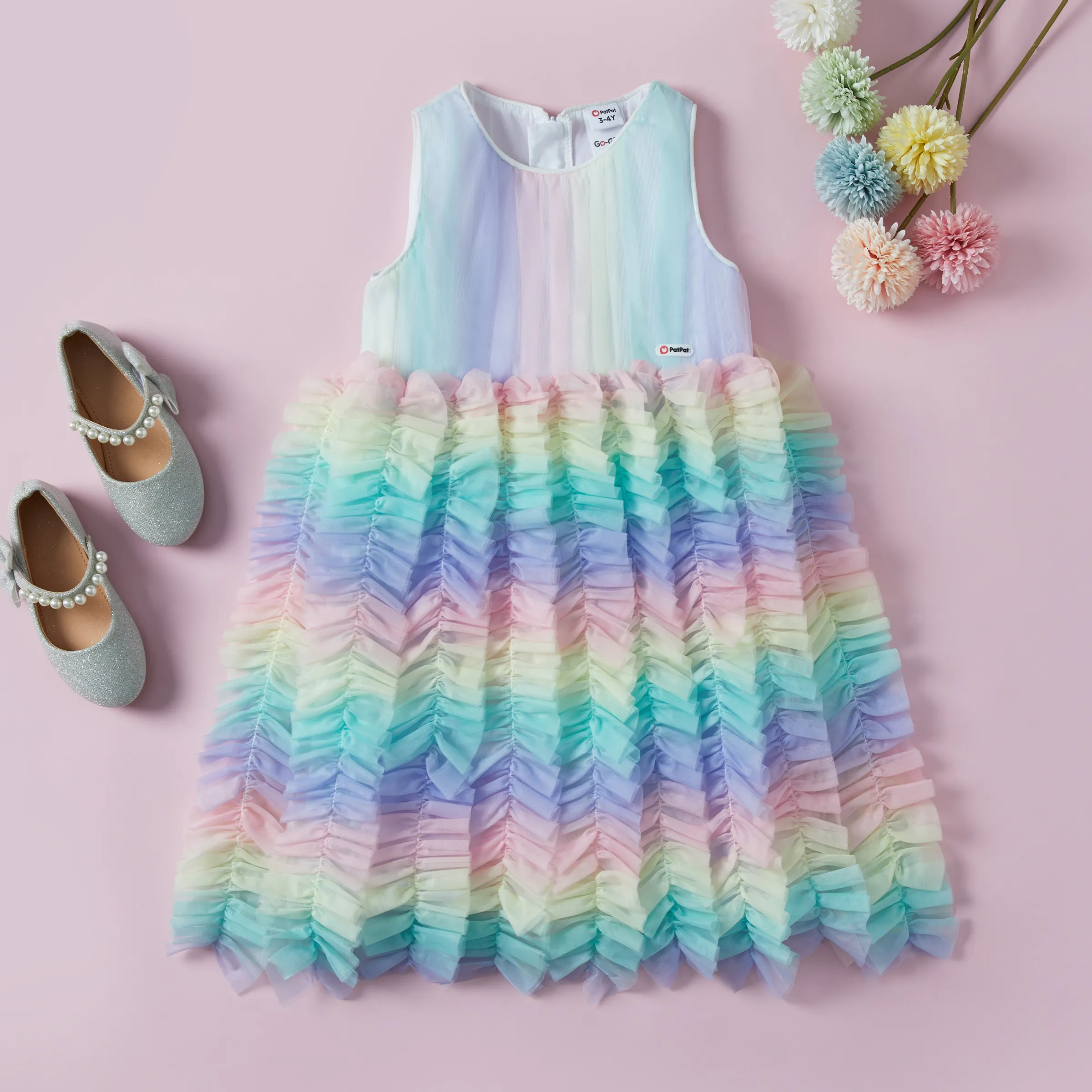 Go-Glow Light Up Colorful Princess Party Dress with Ruffled Skirt Including Controller (Built-In Battery) Multi-color big image 13