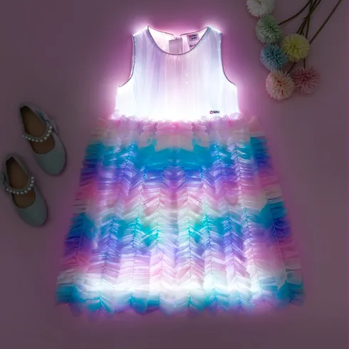 Go-Glow Light Up Colorful Princess Party Dress with Ruffled Skirt Including Controller (Built-In Battery) Multi-color big image 11