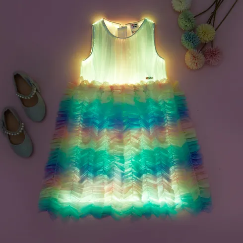 Go-Glow Light Up Colorful Princess Party Dress with Ruffled Skirt Including Controller (Built-In Battery) Multi-color big image 9