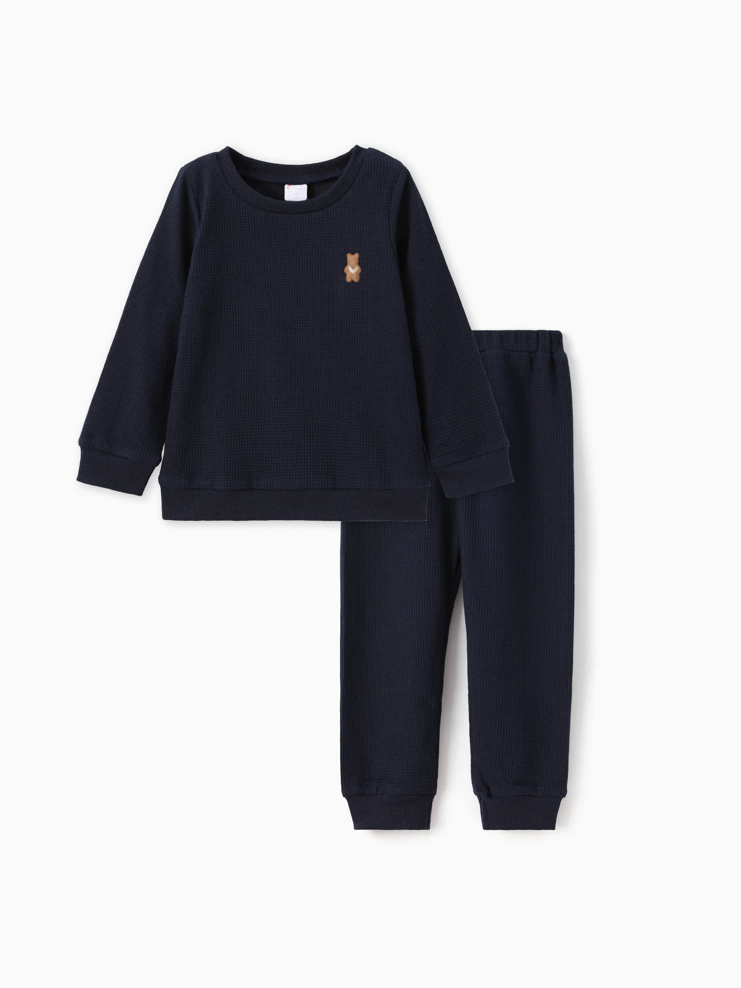 2 unidades Niño pequeño Unisex Informal Oso conjuntos de sudadera