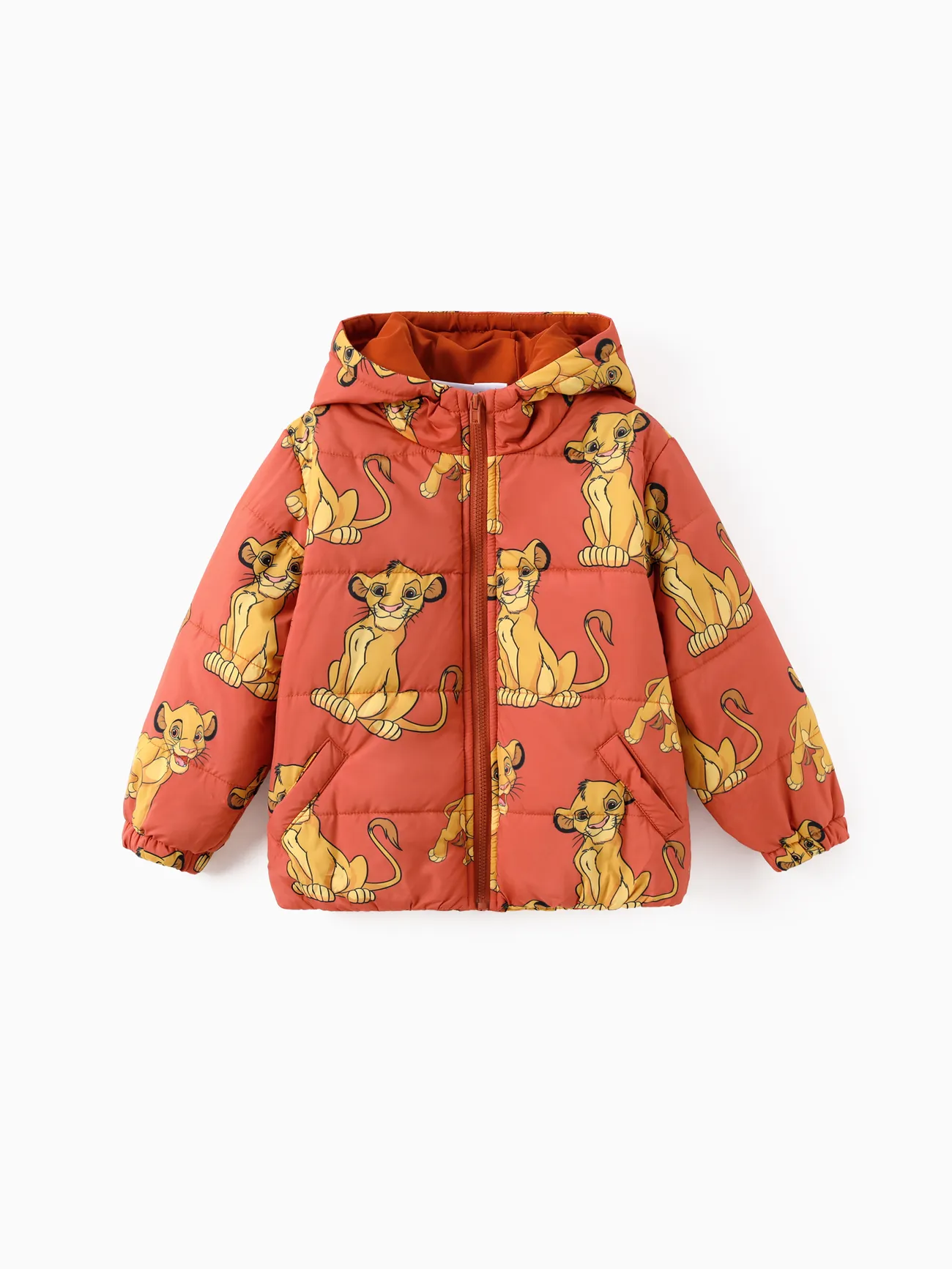 

Disney Lion King Toddler Boy 2pcs Simba Character Allover Print Hooded Jacket Coat With Storage Bag Set