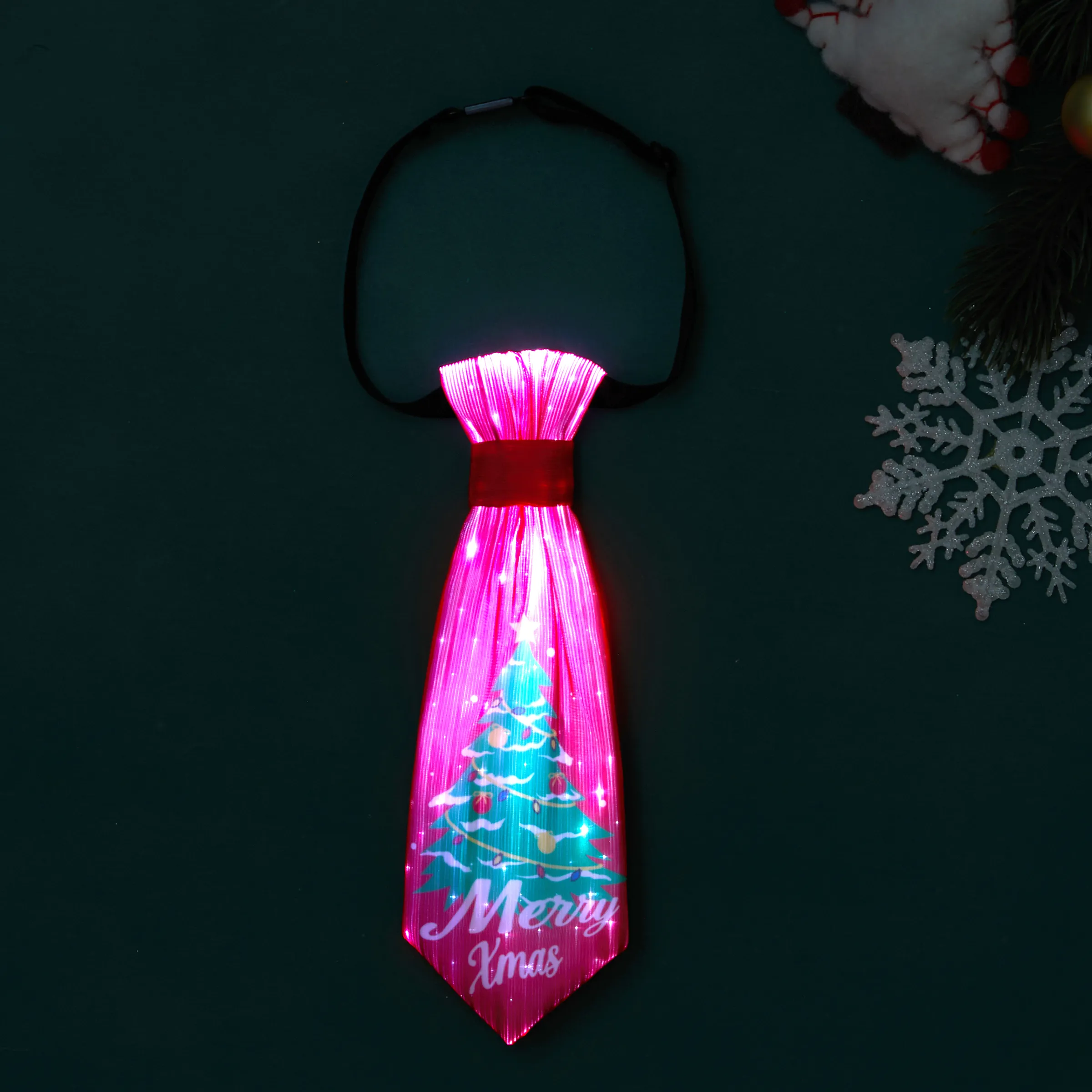 Go-Glow Christmas Light Up Necktie with Christmas Tree Pattern Including Controller (Built-In Battery)  image 5