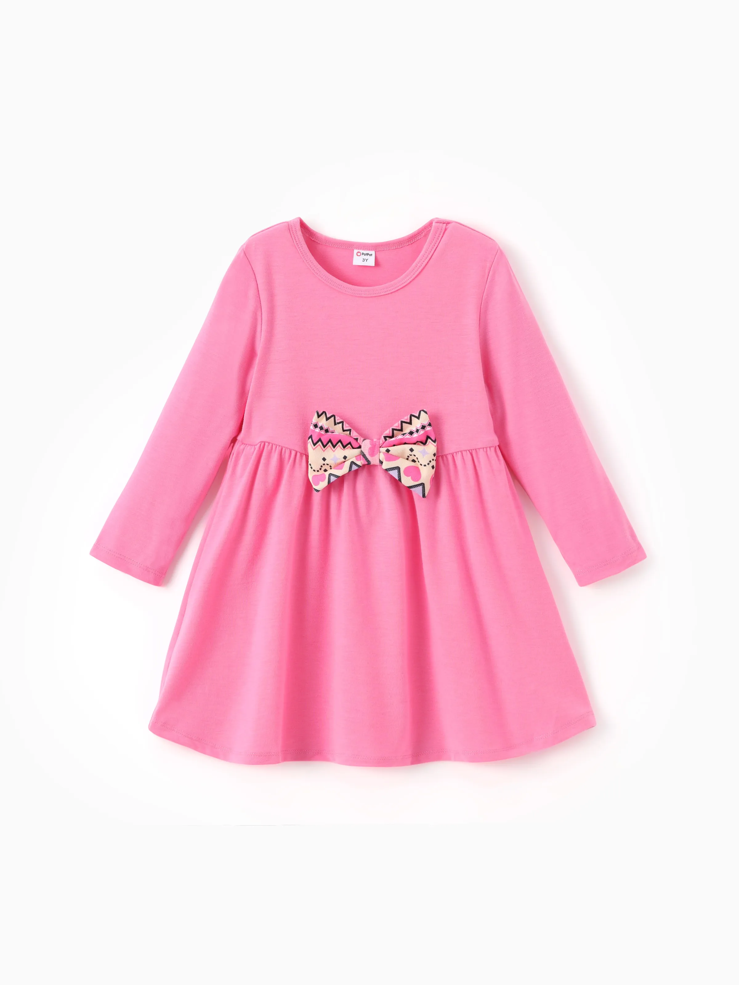 

Valentine's Day Toddler Girl Bowknot design Heart Print Dress