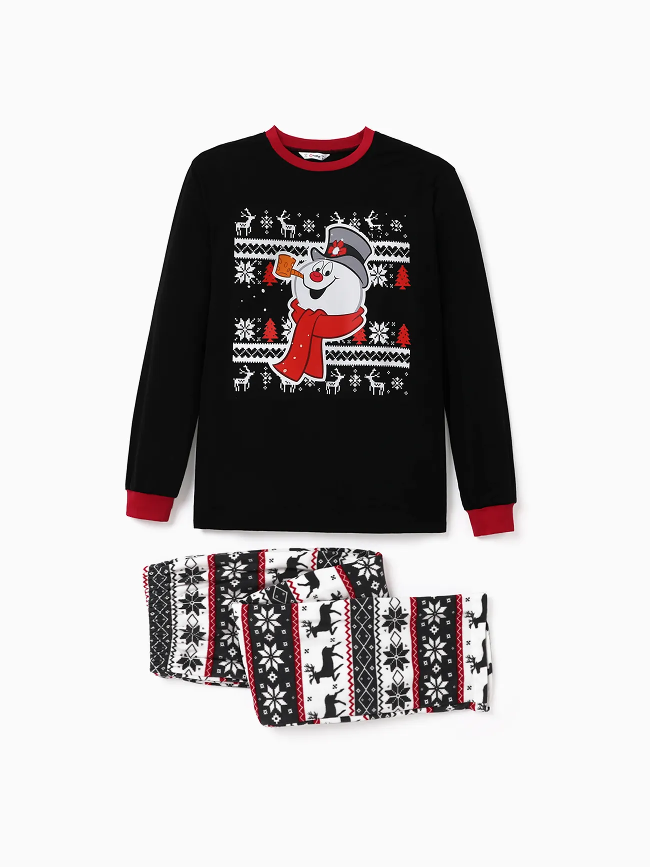 

Frosty The Snowman Family Matching Christmas Graphic Print Top and Allover Print Pants Pajamas Sets(Flame Resistant)