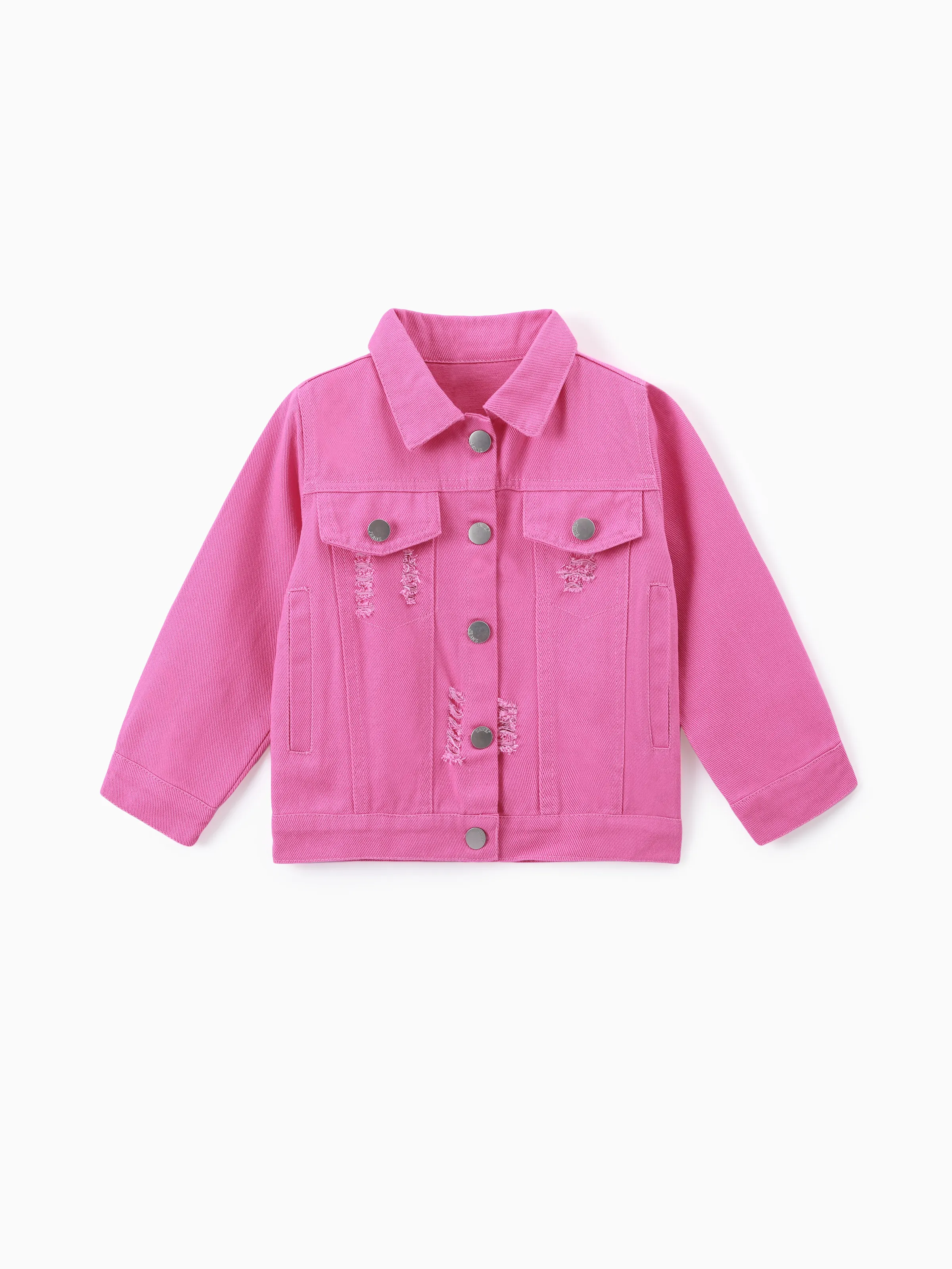 Toddler Girl Basic Solid color Denim 100% cotton Coat/Jacket