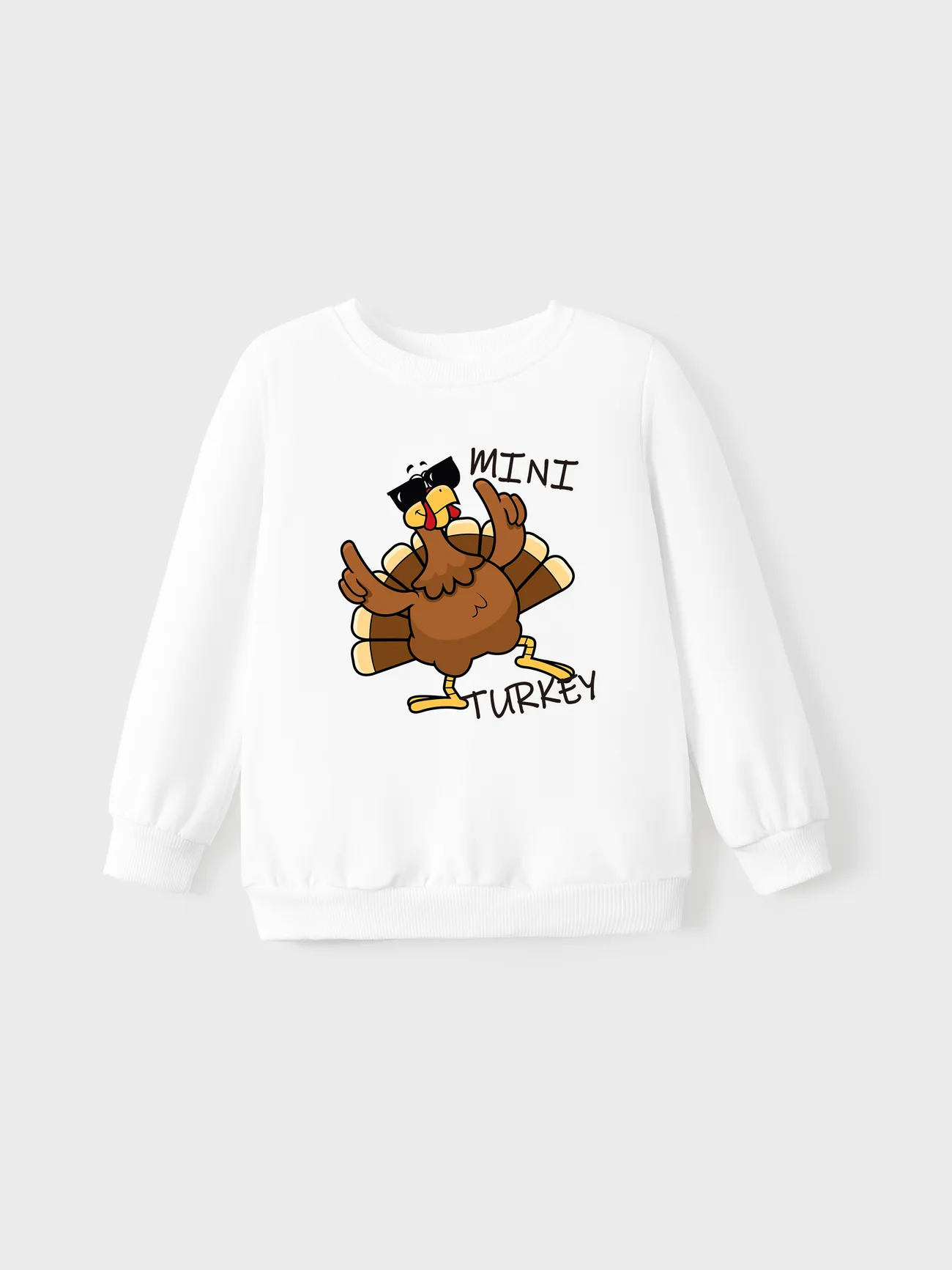 

Thanksgiving Family Matching Cartoon Turkey Pattern Long-sleeve Tops