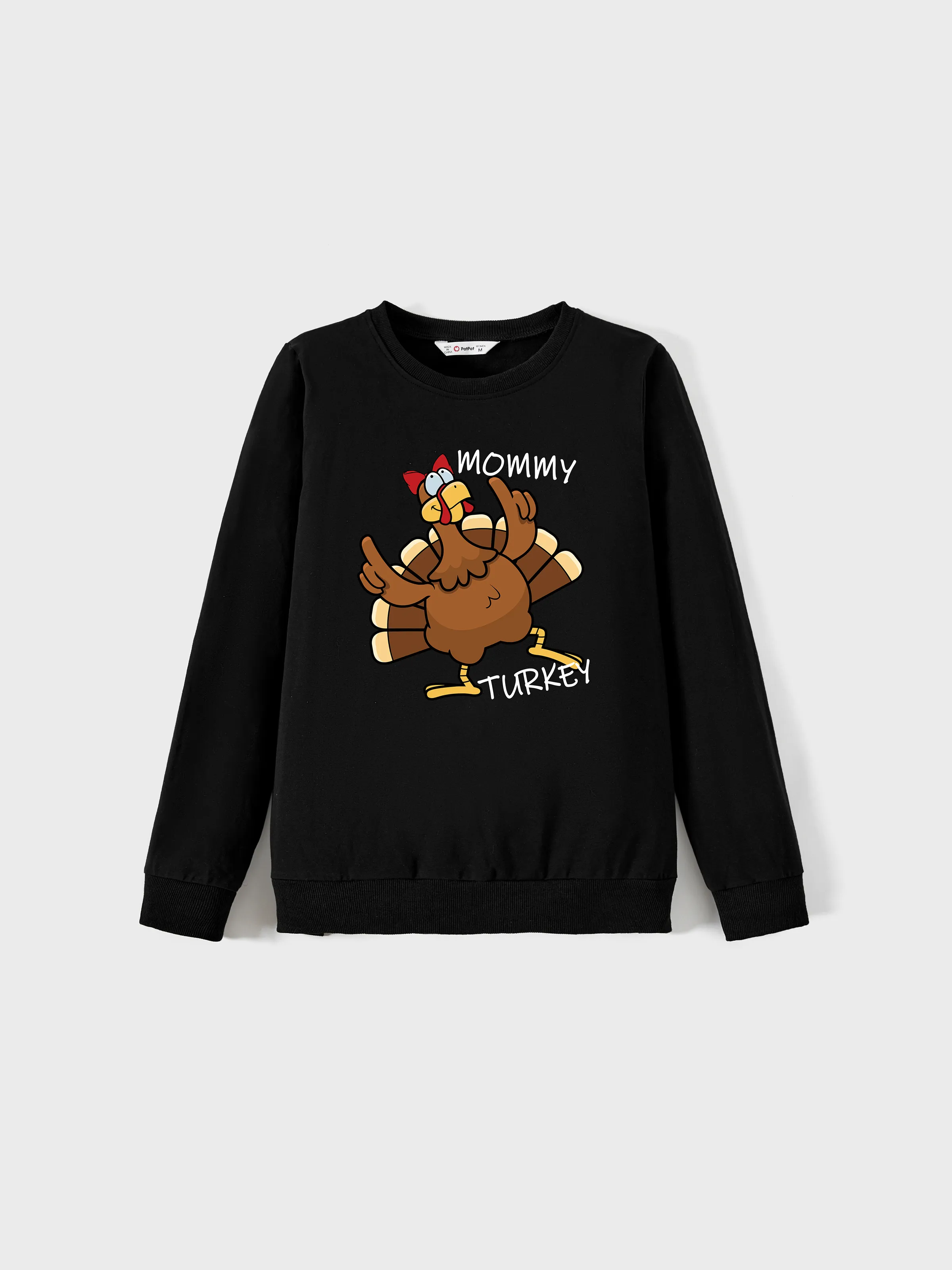 

Thanksgiving Family Matching Cartoon Turkey Pattern Long-sleeve Tops