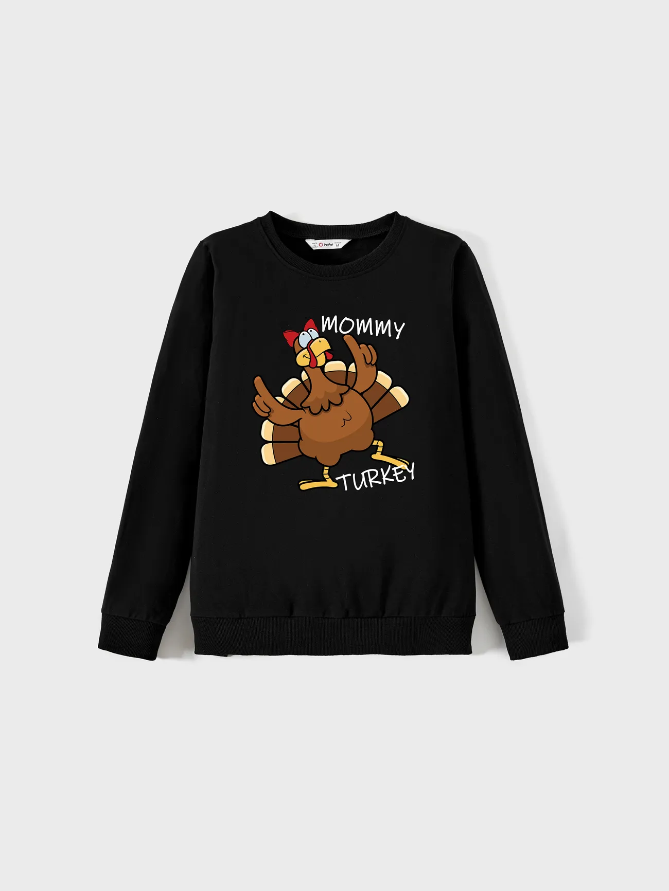 

Thanksgiving Family Matching Cartoon Turkey Pattern Long-sleeve Tops