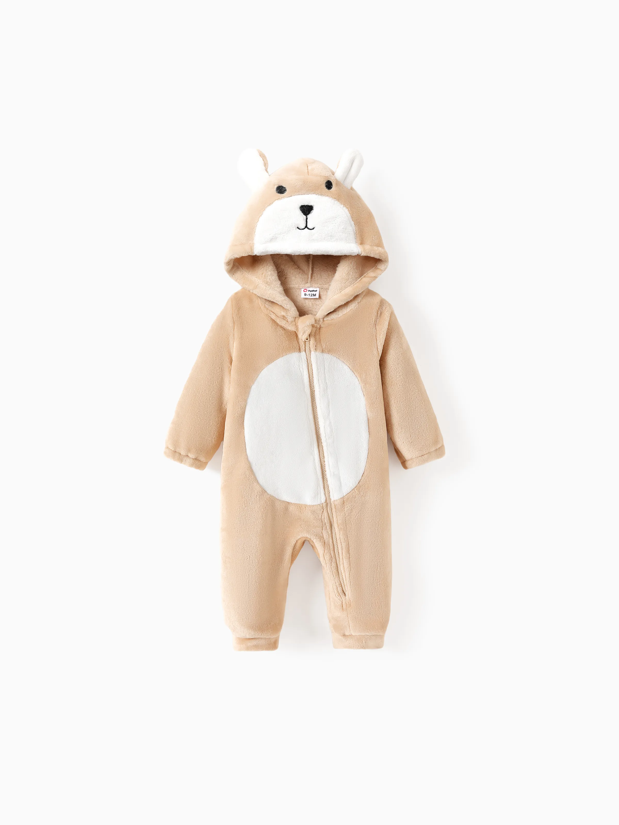 Bébé Garçon/Fille Polaire 3D Ours Zip-up Combinaison à Capuche