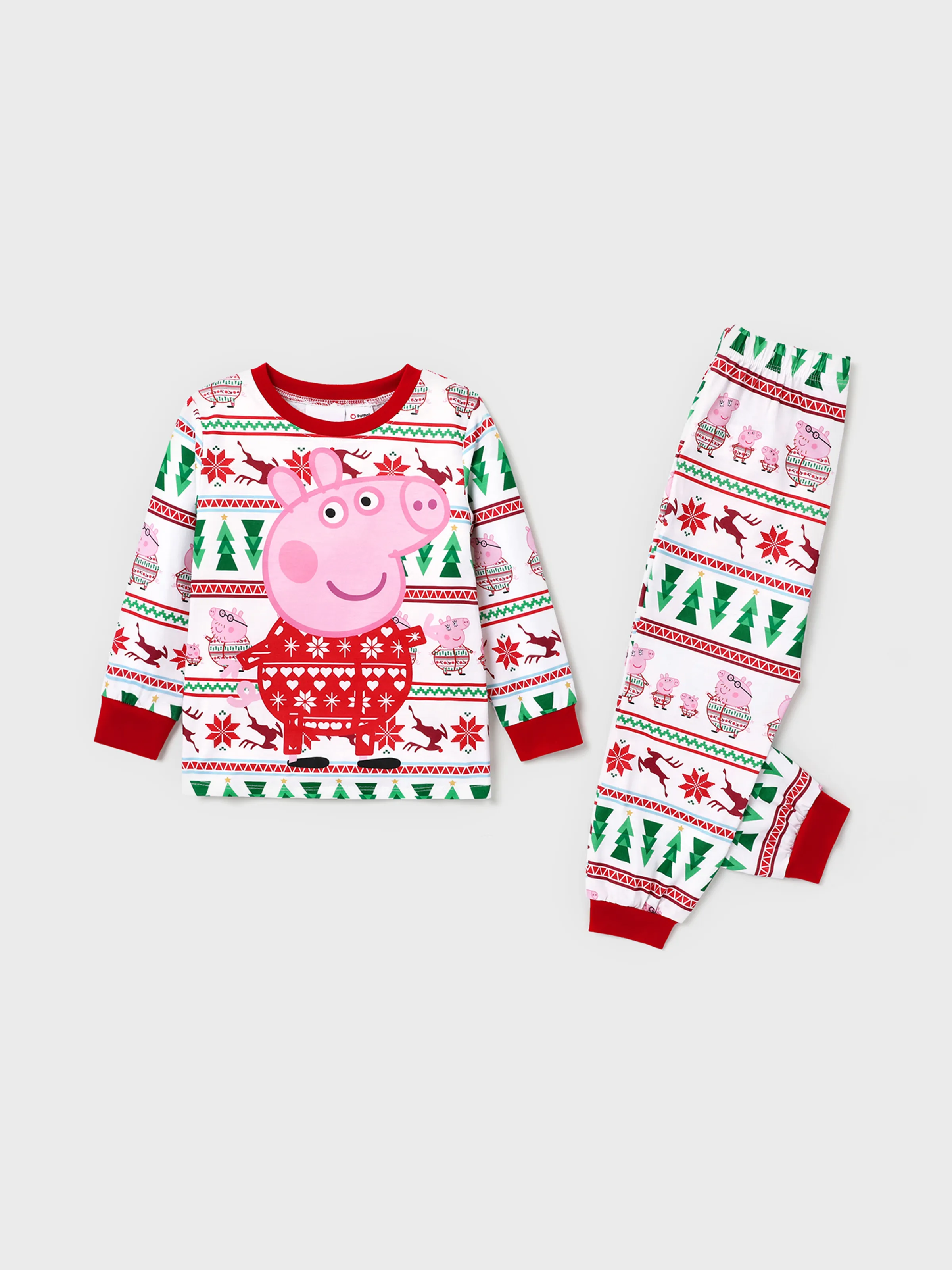 

Peppa Pig Christmas Family Matching Character Print Long-sleeve Pajamas Sets(Flame Resistant)