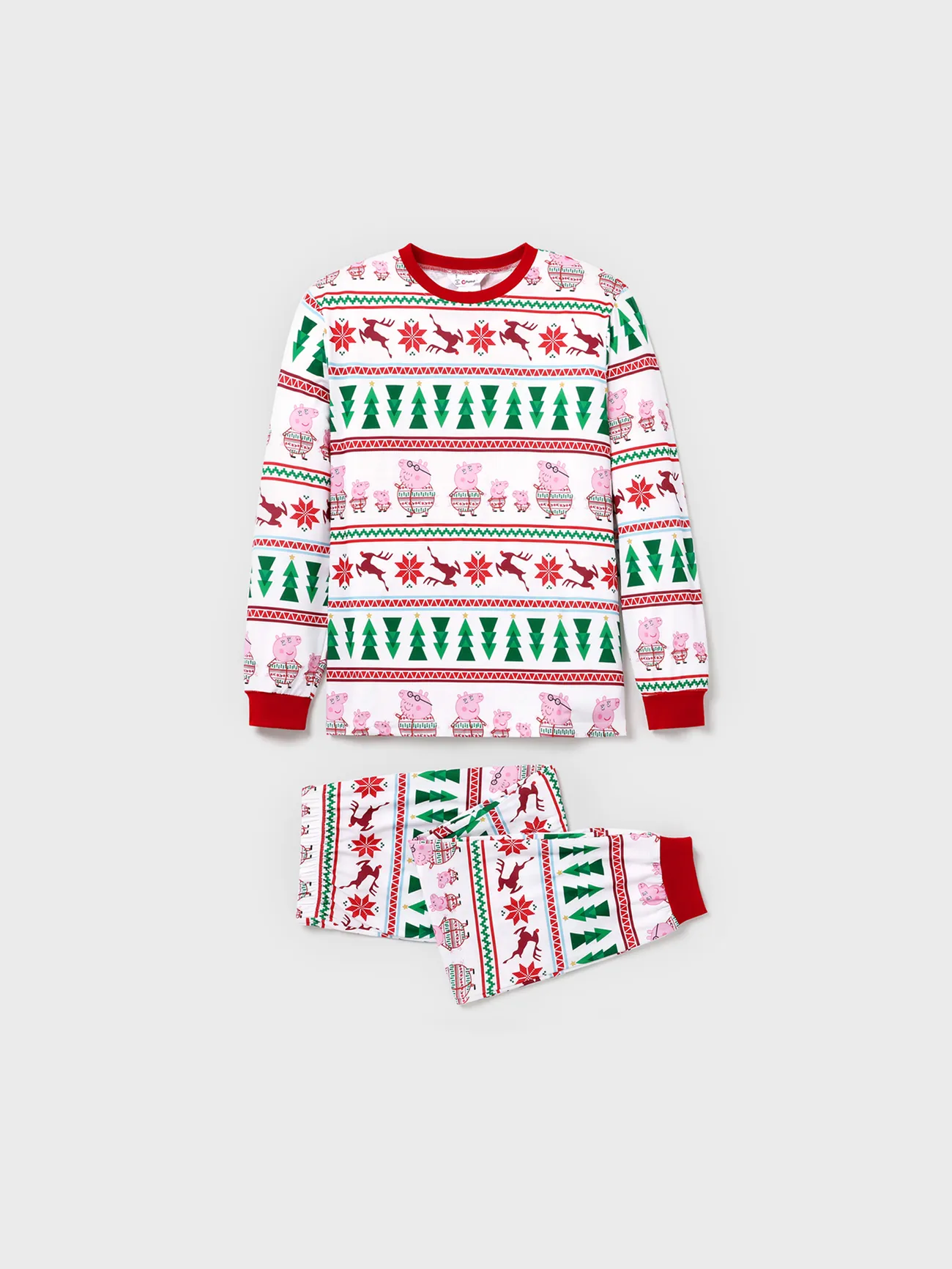 

Peppa Pig Christmas Family Matching Character Print Long-sleeve Pajamas Sets(Flame Resistant)