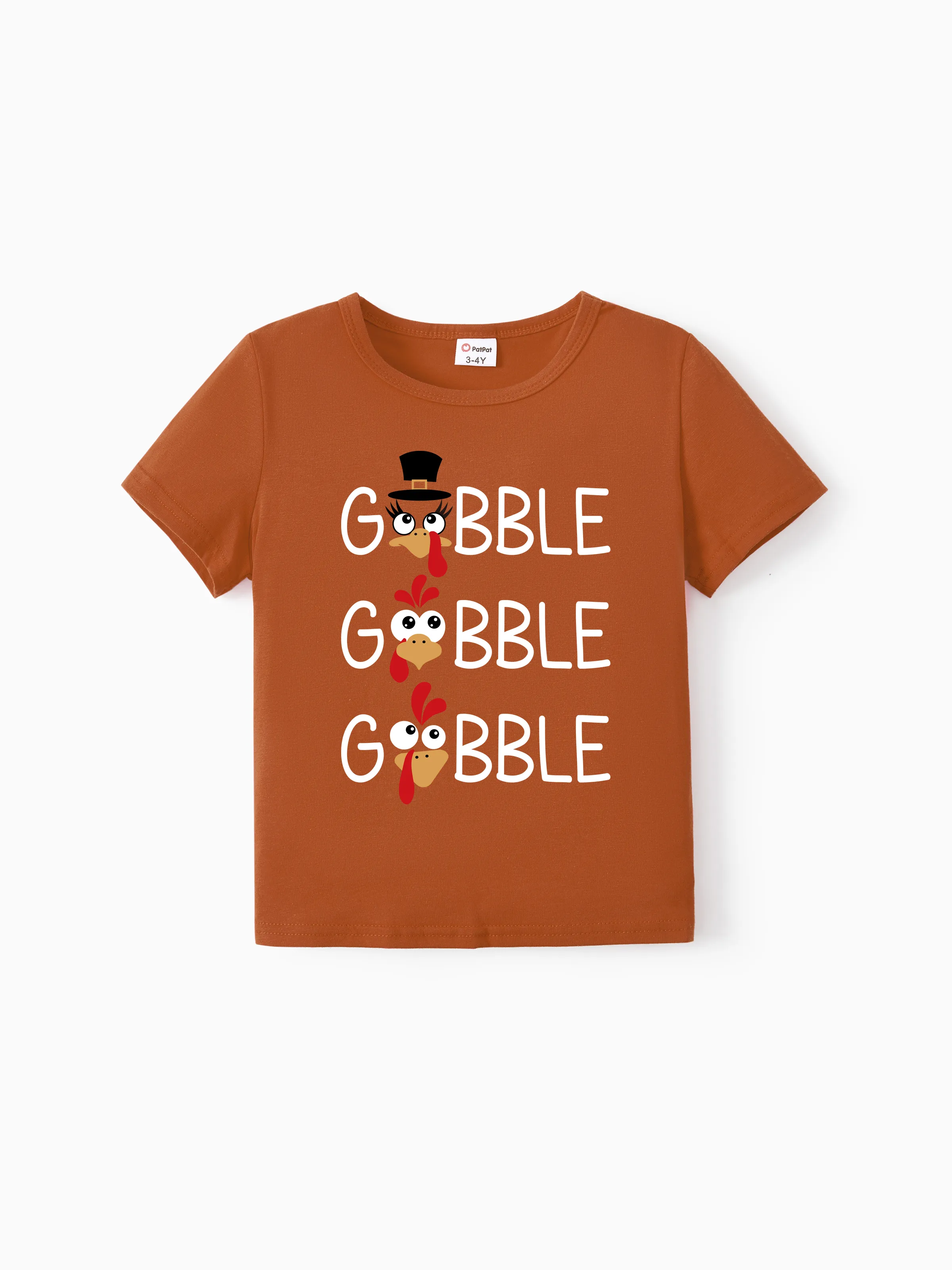 

Thanksgiving Family Matching Cotton Tops Short-sleeve Casual Letter Tee