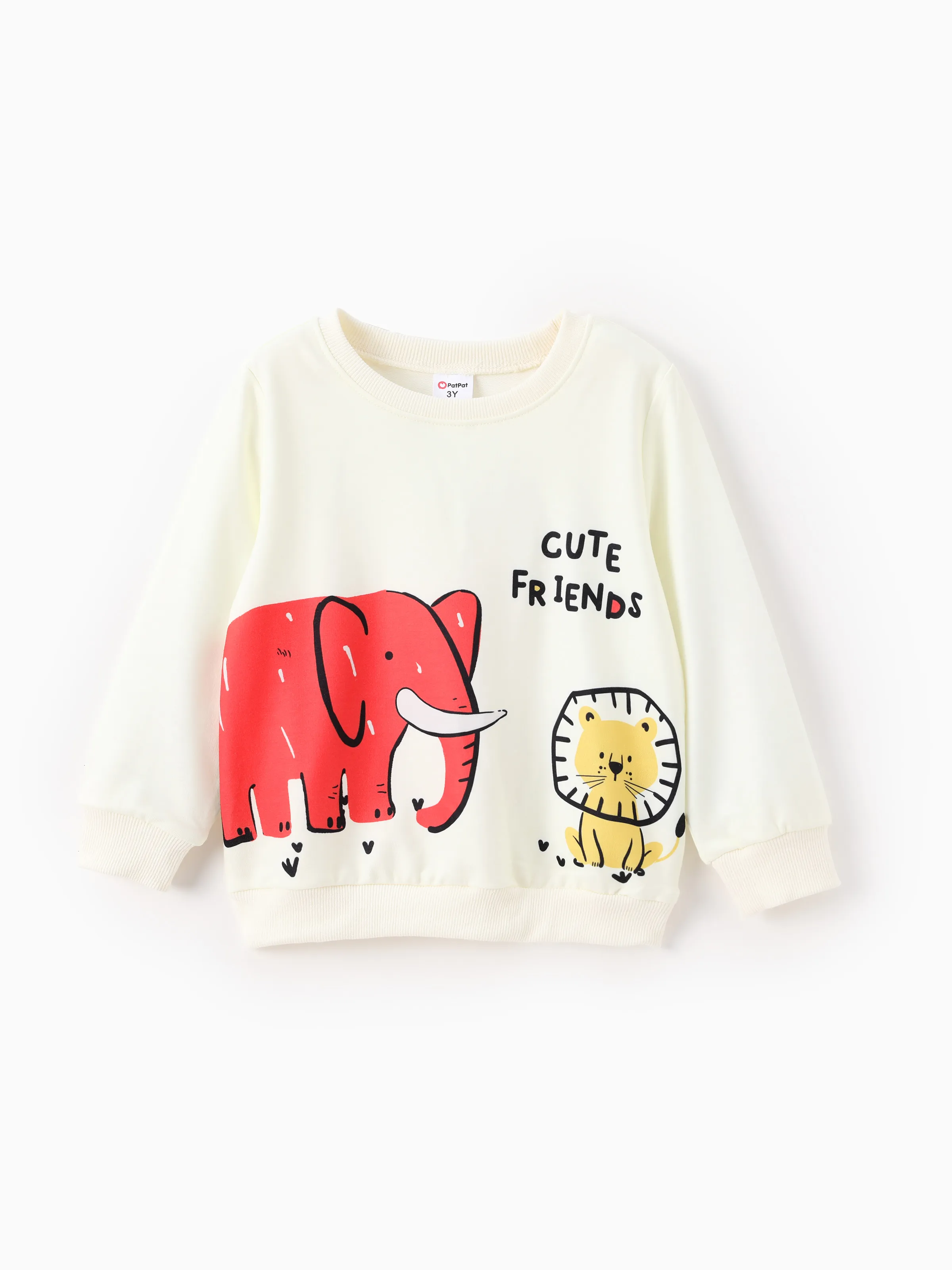 

Toddler Boy Childlike Animal Pattern Sweatshirt