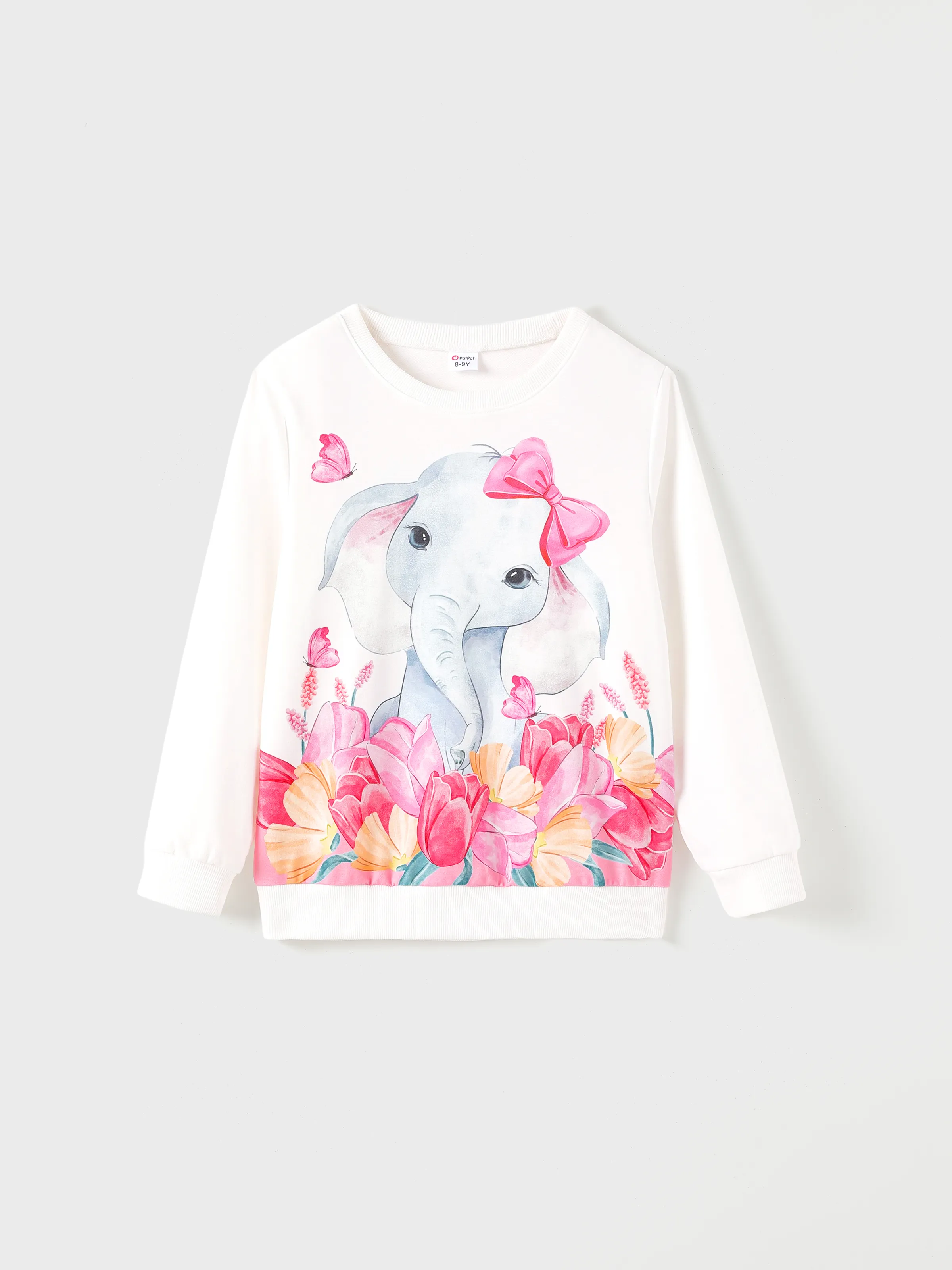 

Kids Girl Elephant or Unicorn Print Long-sleeve Pullover