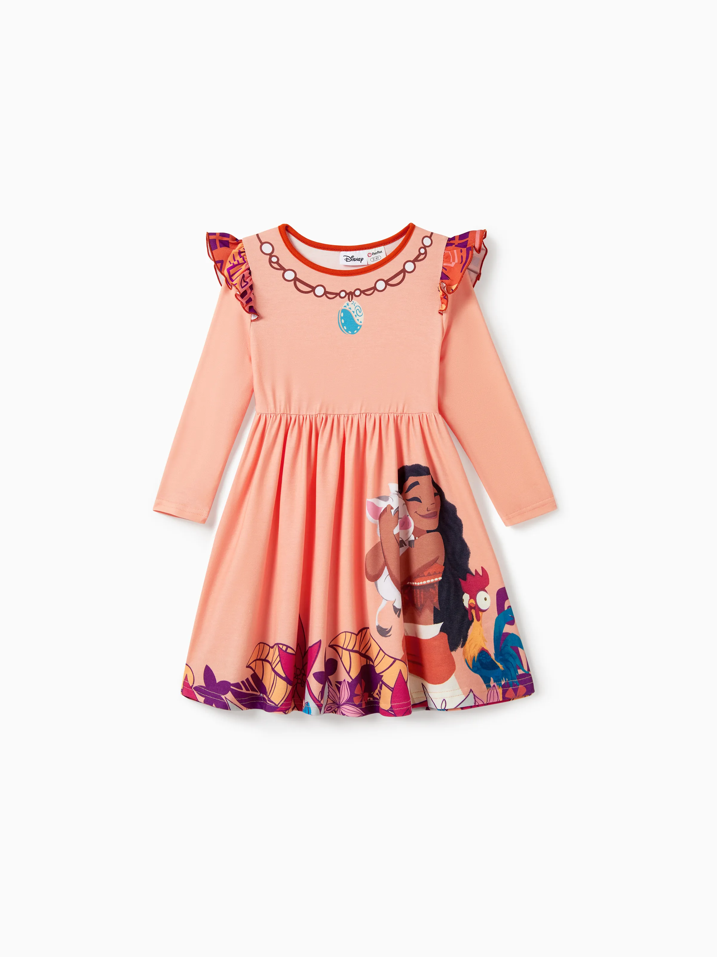 

Disney Princess Mommy And Me Moana Cotton Knotted Top And Full Print Skirt Set/Naia™ Ruffled Dress