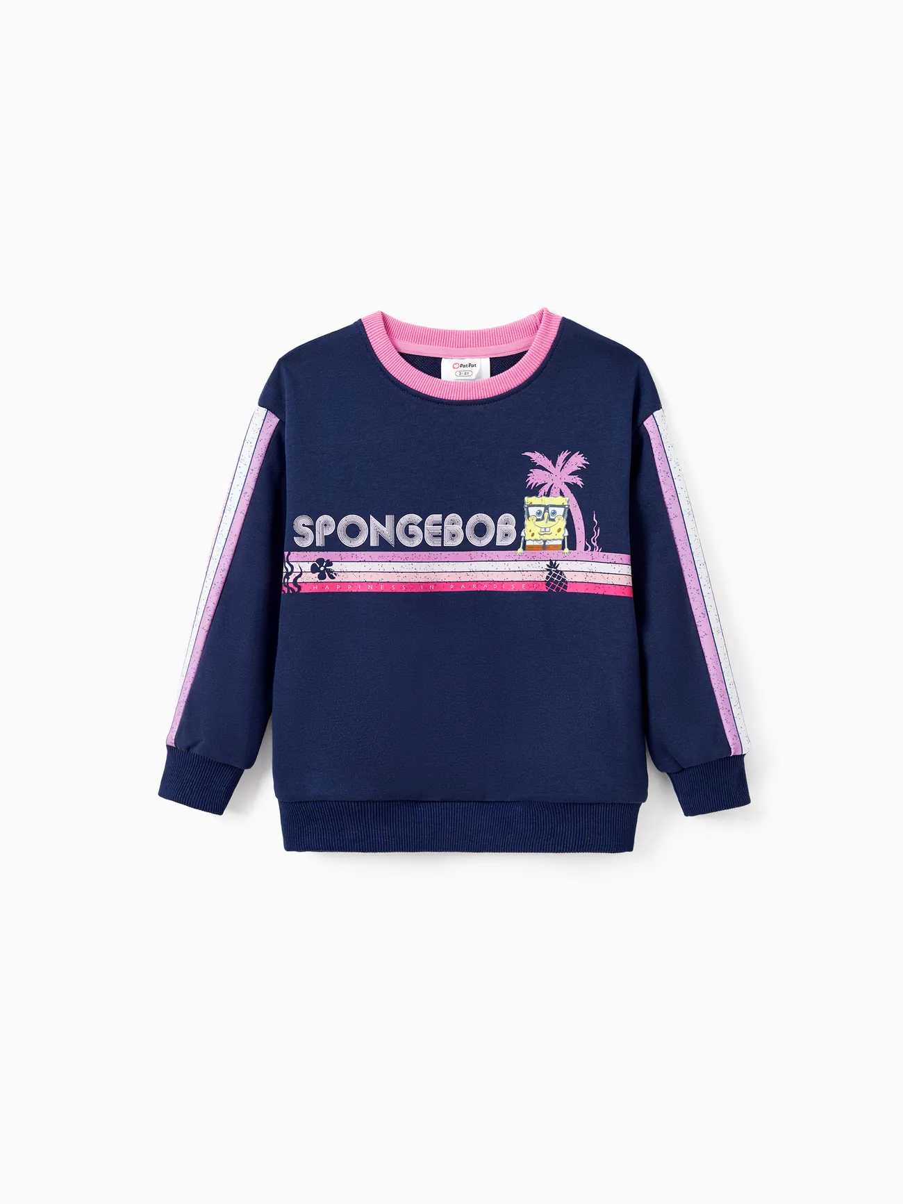 

SpongeBob SquarePants Family matching 1pc Character coconut Tree Striped Pattern Long-sleeve Sweatshirt