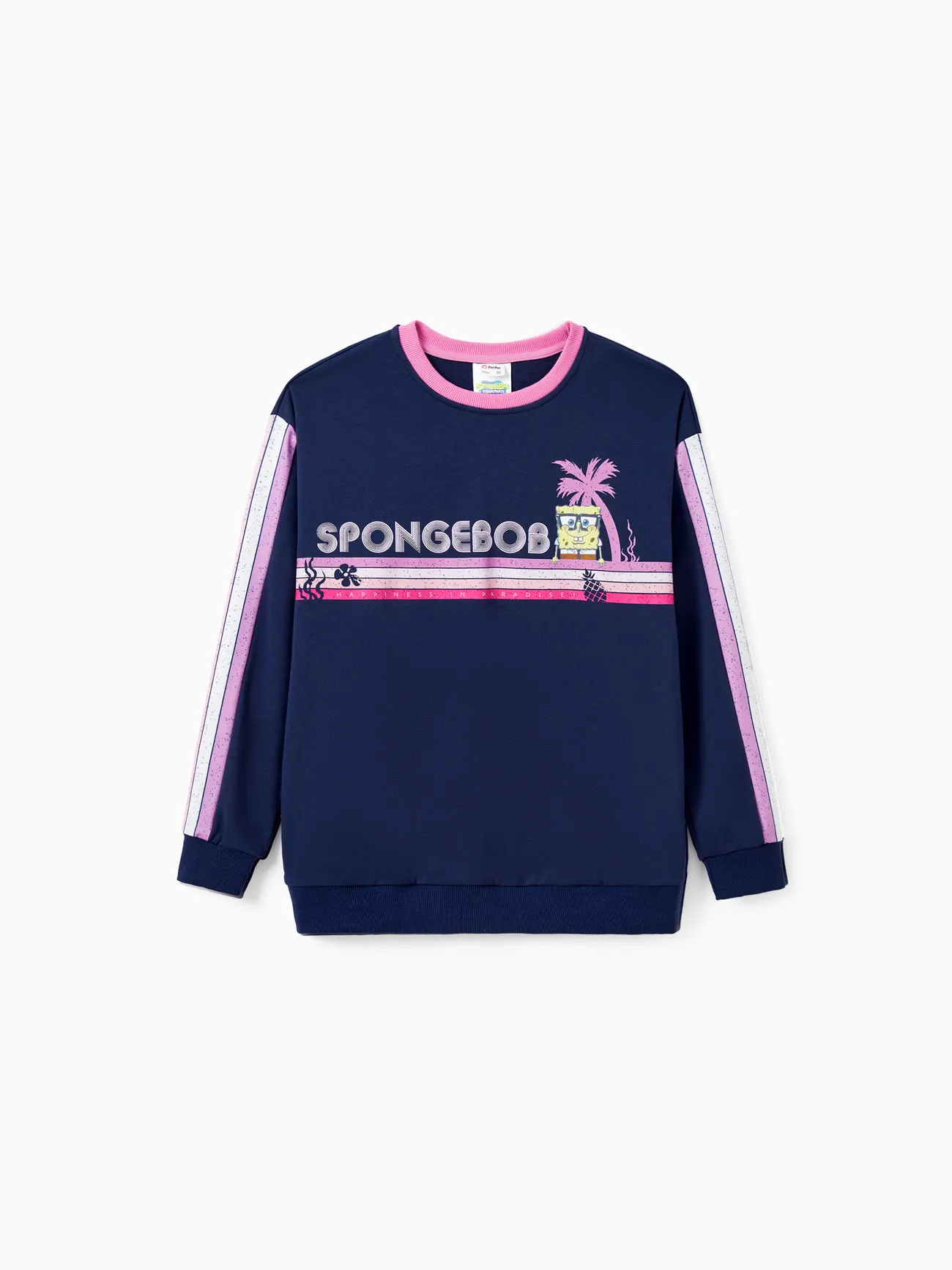 

SpongeBob SquarePants Family matching 1pc Character coconut Tree Striped Pattern Long-sleeve Sweatshirt