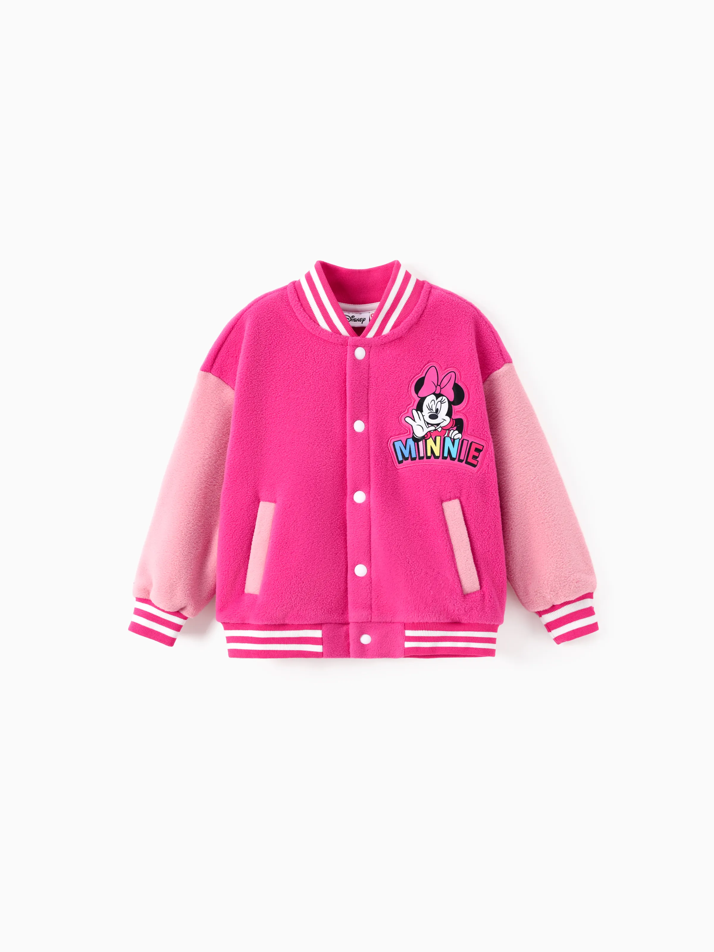 Disney Mickey and Friends Toddler/Kid 1pc Mickey Mouse /Minnie Mouse Embroidered Colorblock Plush Jacket