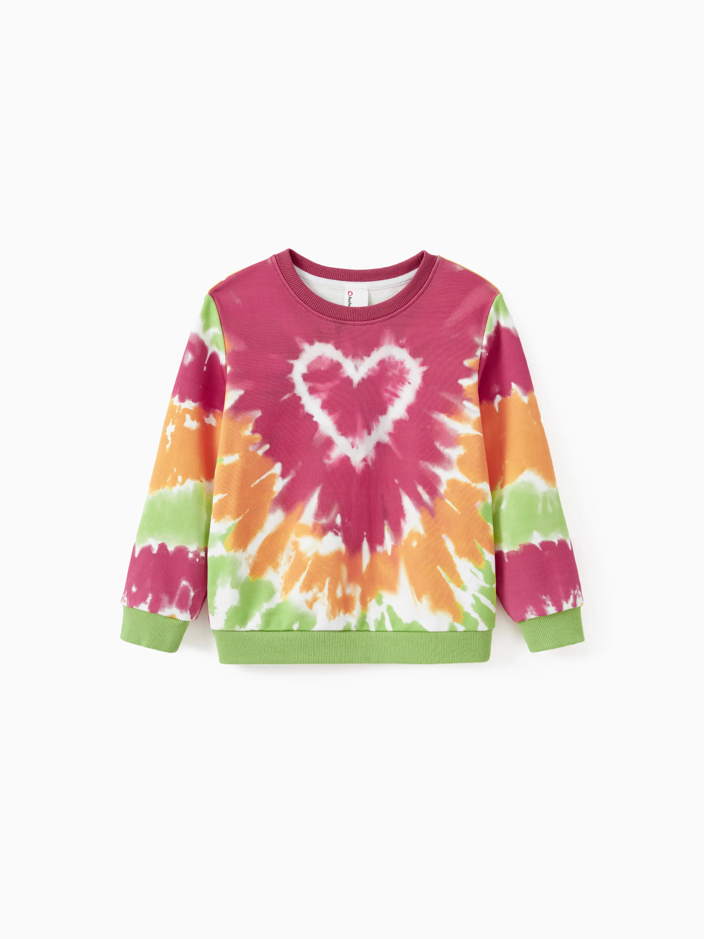 

Mommy and Me Matching Heart Print Tie-dye Sweatshirt for Valentine's Day