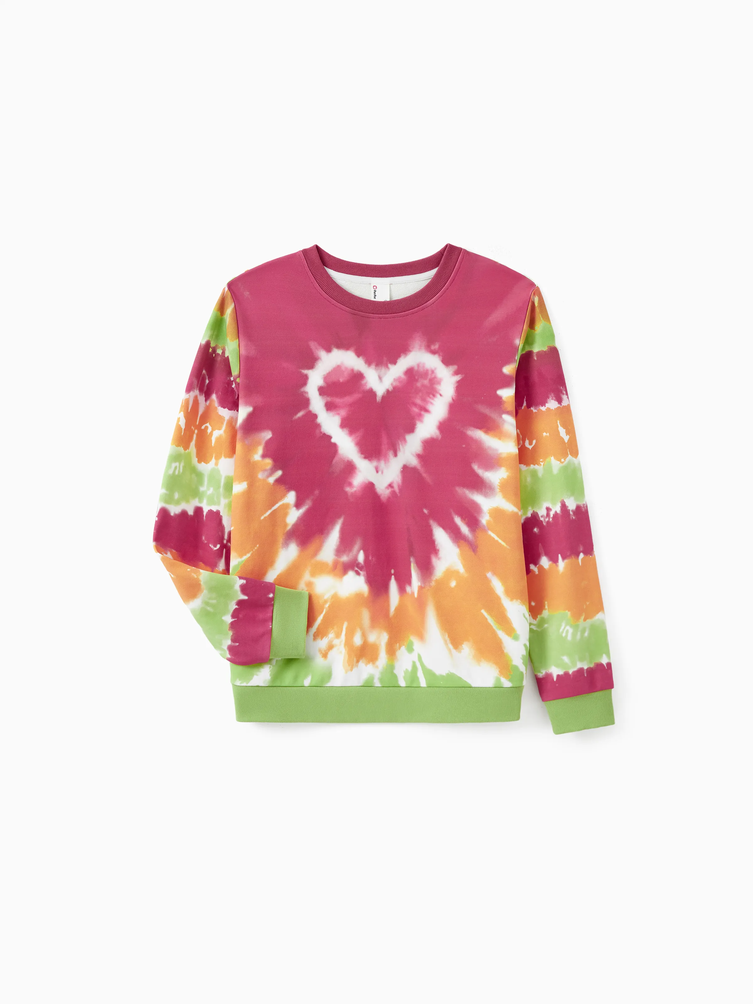 

Mommy and Me Matching Heart Print Tie-dye Sweatshirt for Valentine's Day