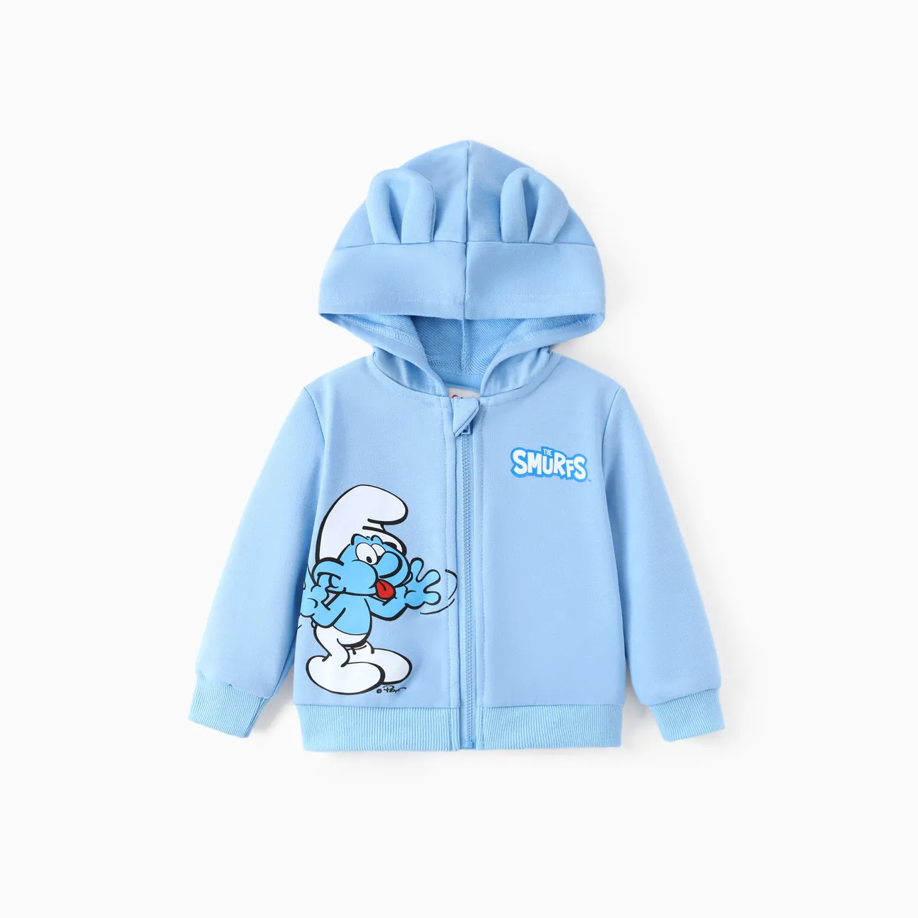 The Smurfs Baby/Toddler Boy/Girl 1pc 3D Ears Character Pattern Zipper Hooded Jacket
