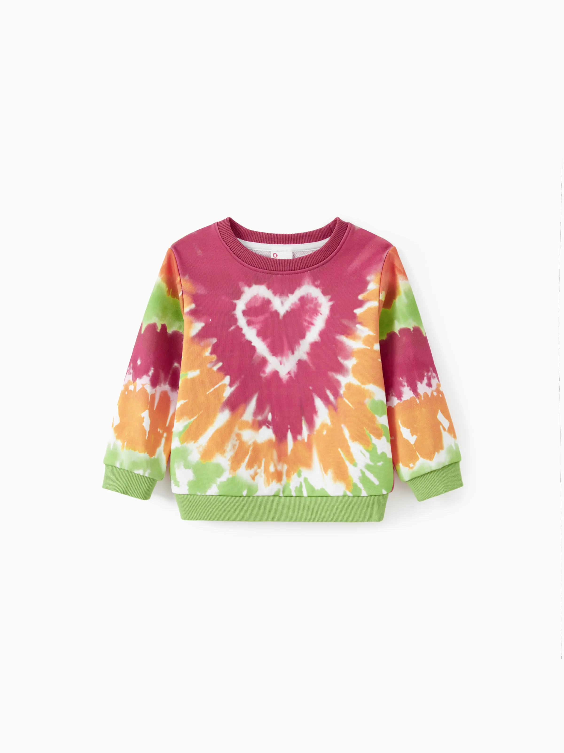 

Mommy and Me Matching Heart Print Tie-dye Sweatshirt for Valentine's Day