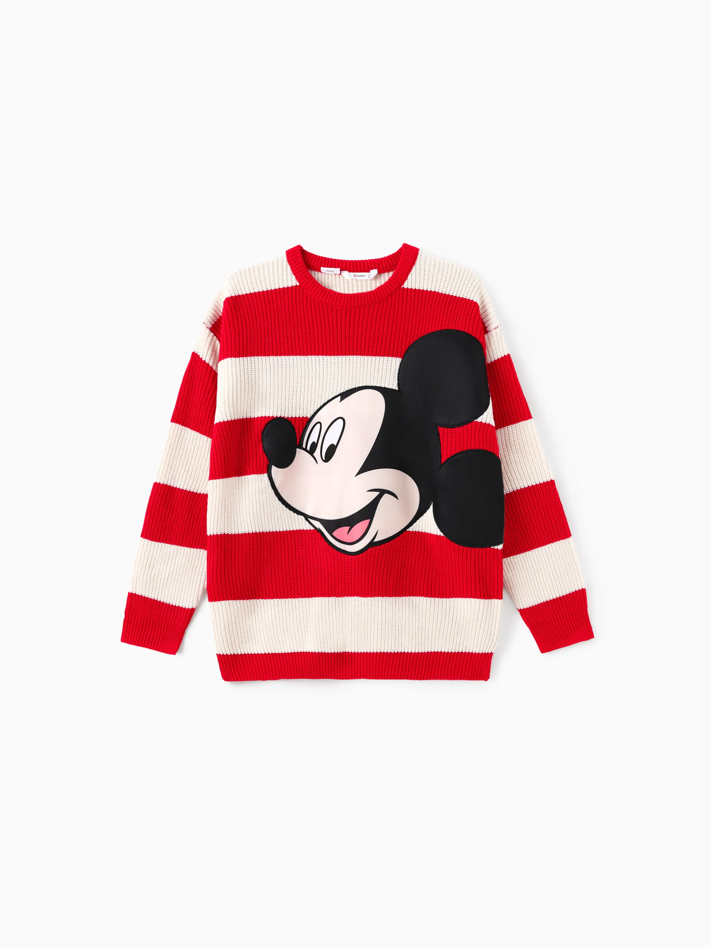 

Disney Mickey and Friends Family matching 1pc Character Pattern Striped Long-sleeve Knitwear