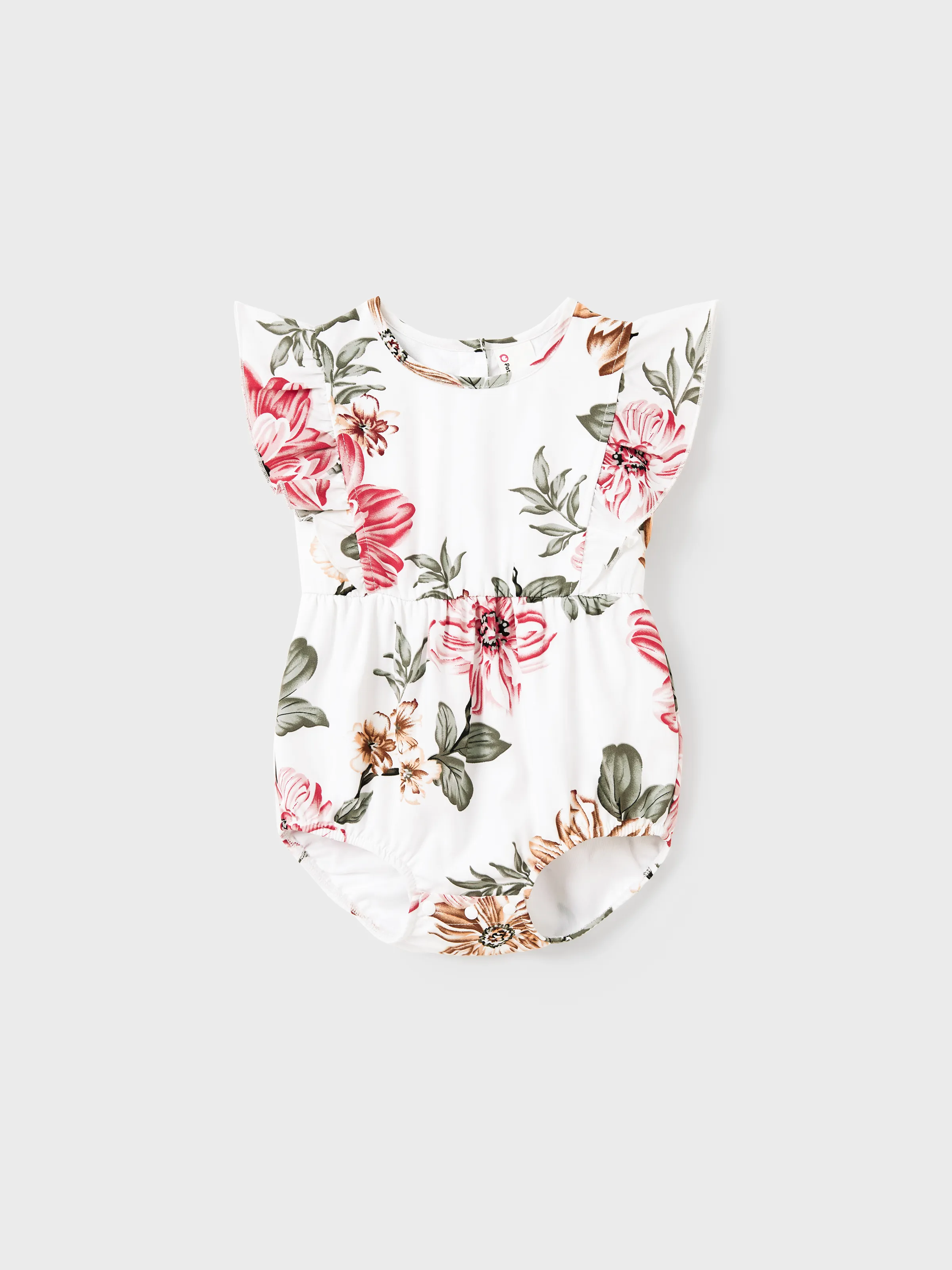 Family Matching Floral Dress With Belted Design - Casual Asymmetrical Hemline