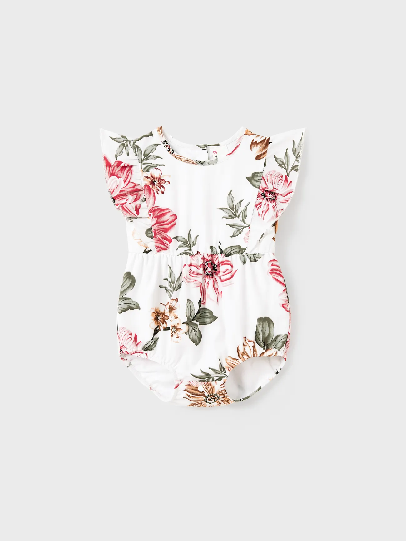 Baby Girl - White and Pink Floral Dresses and T-shirts for Matching Family - Colorful - image 12