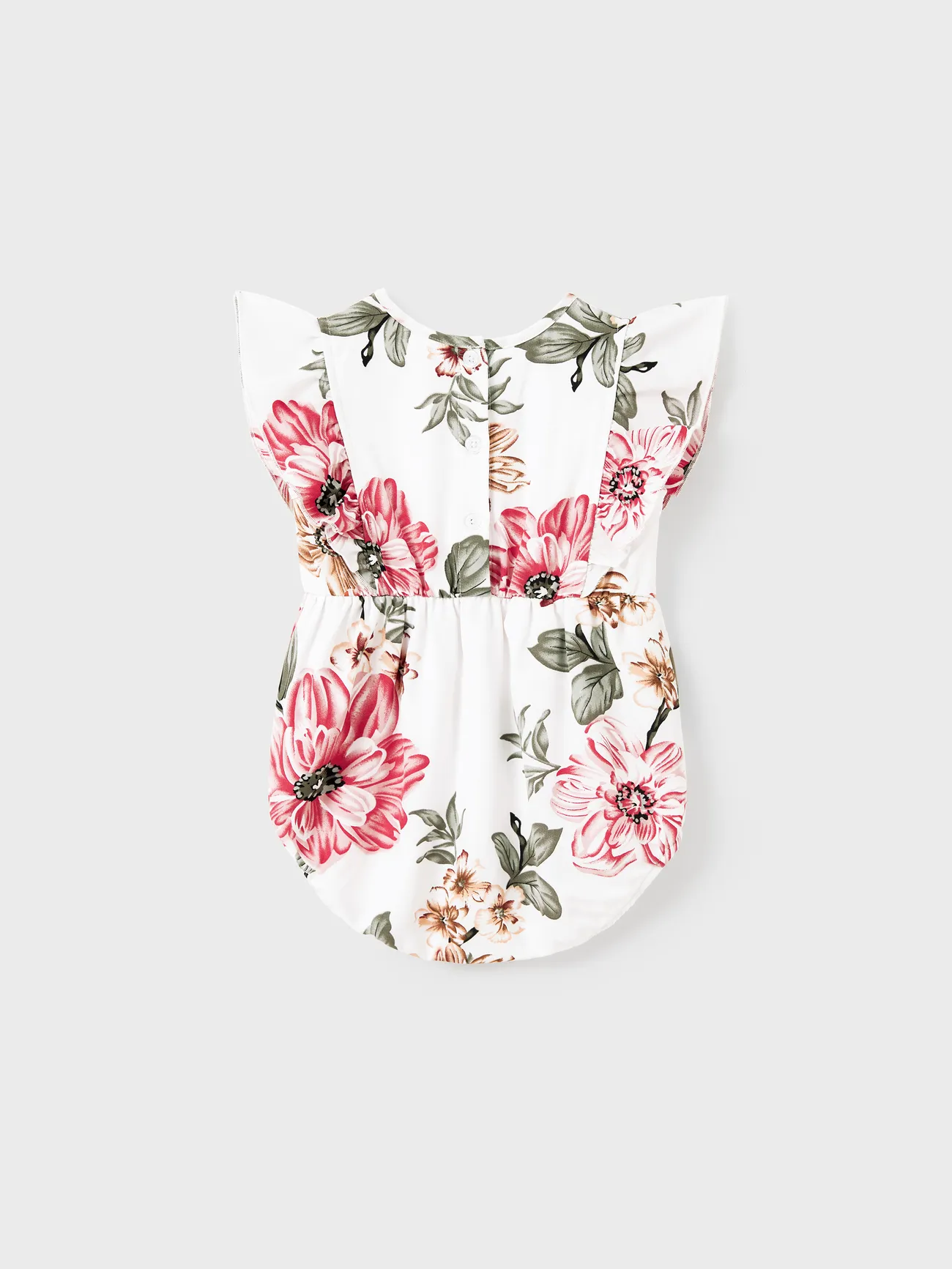 Baby Girl - White and Pink Floral Dresses and T-shirts for Matching Family - Colorful - image 13