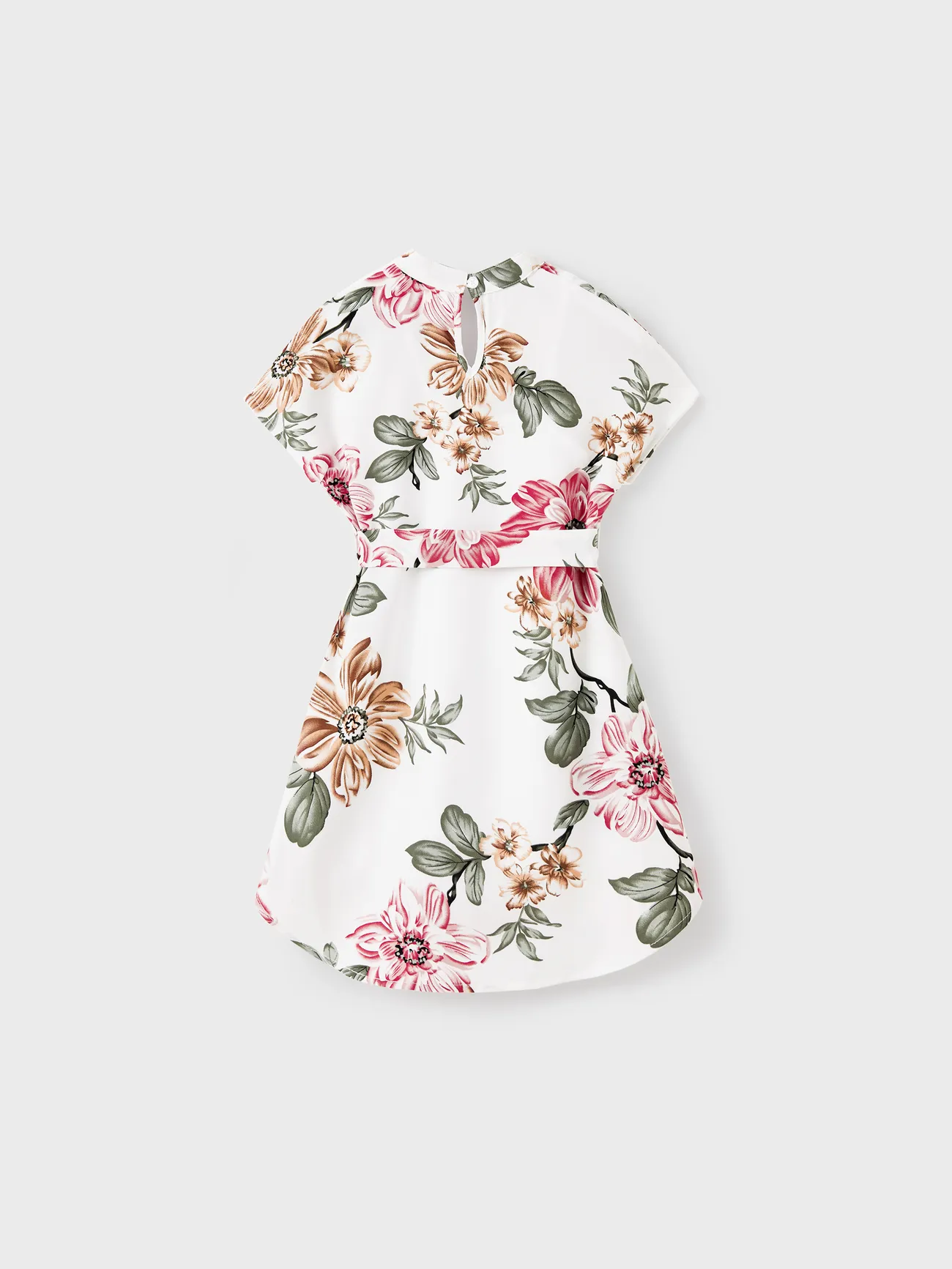 Girl - White and Pink Floral Dresses and T-shirts for Matching Family - Colorful - image 8
