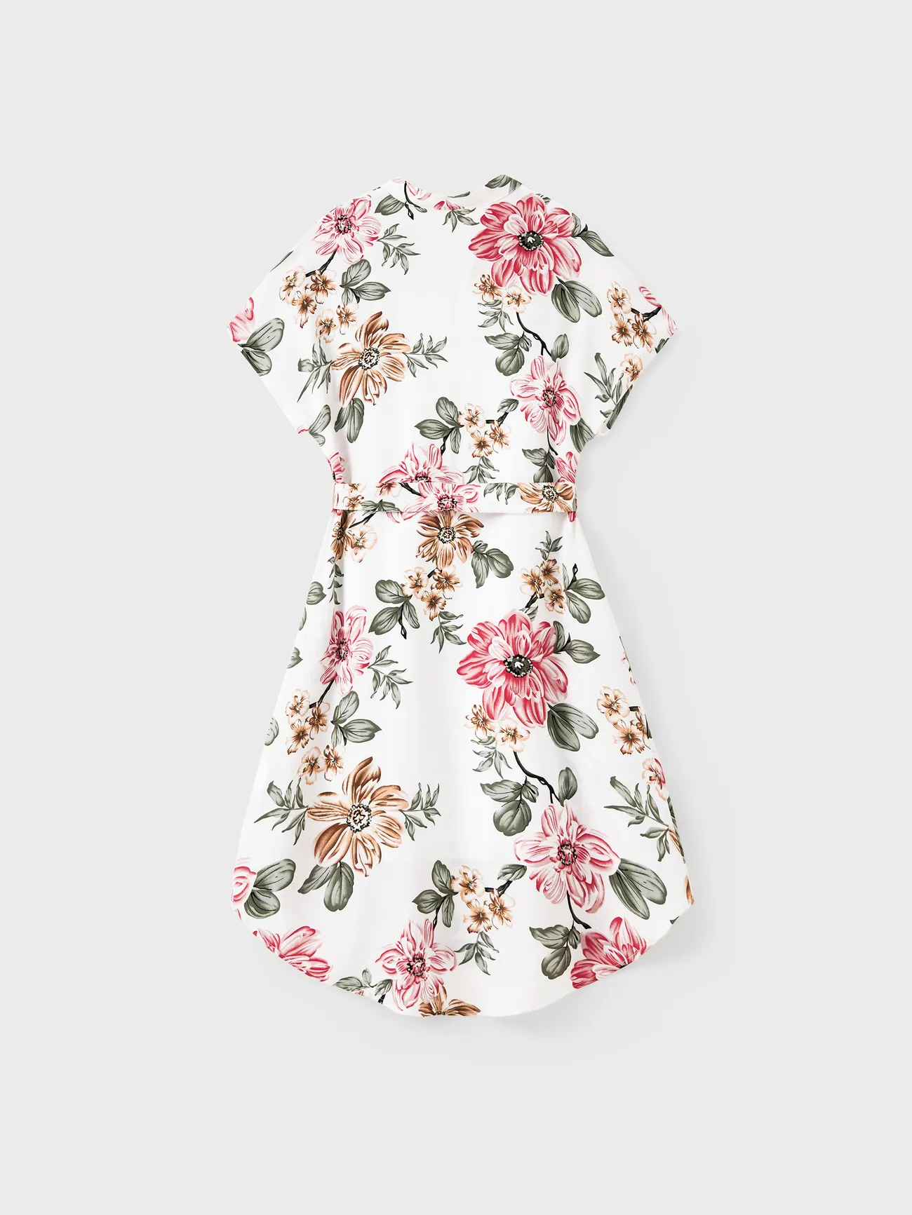 Women - White and Pink Floral Dresses and T-shirts for Matching Family - Colorful - image 3