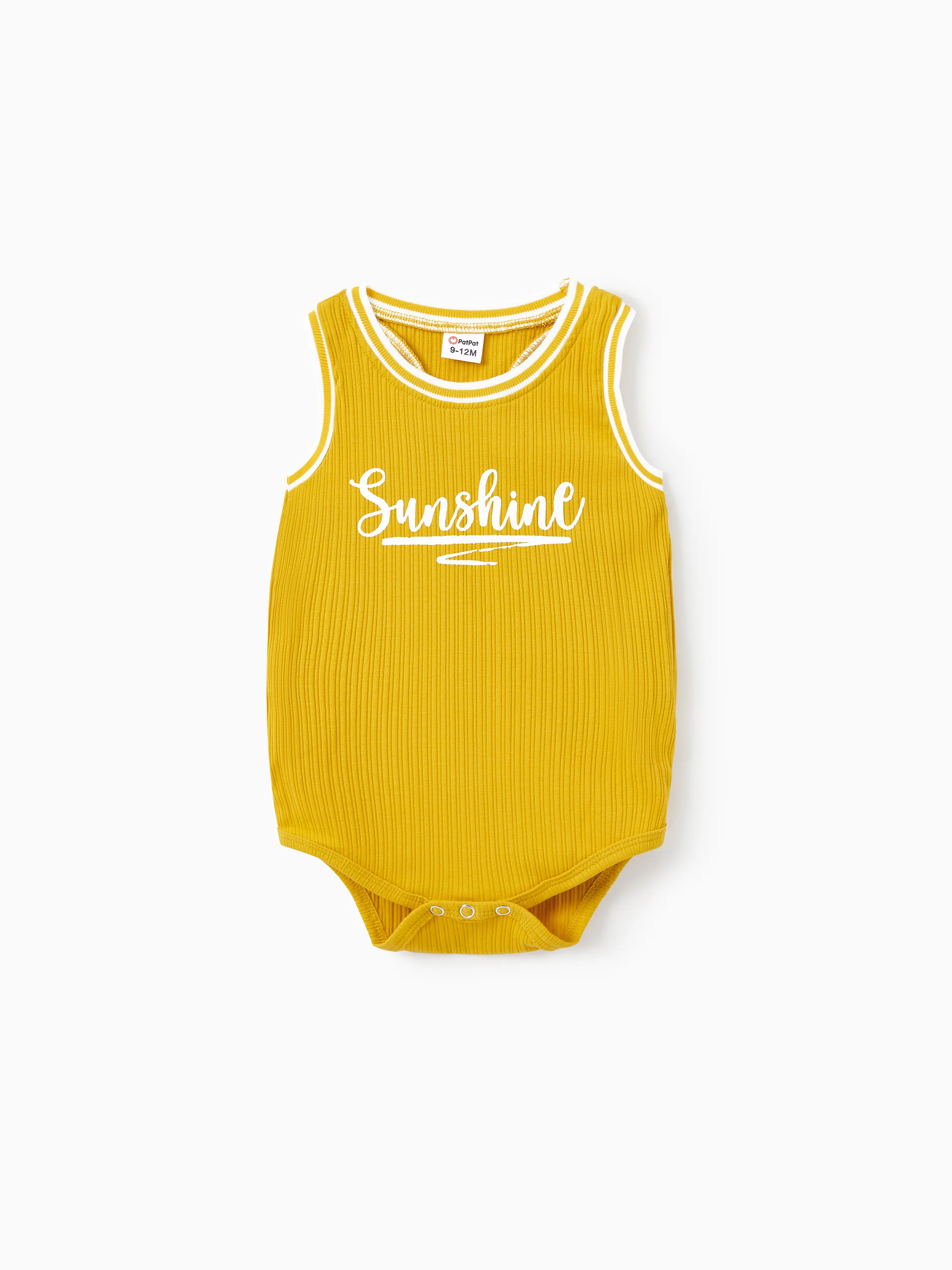 

Mommy and Me Yellow Sunshine Theme Ribbed Sleeveless Racerback Body-con Dress