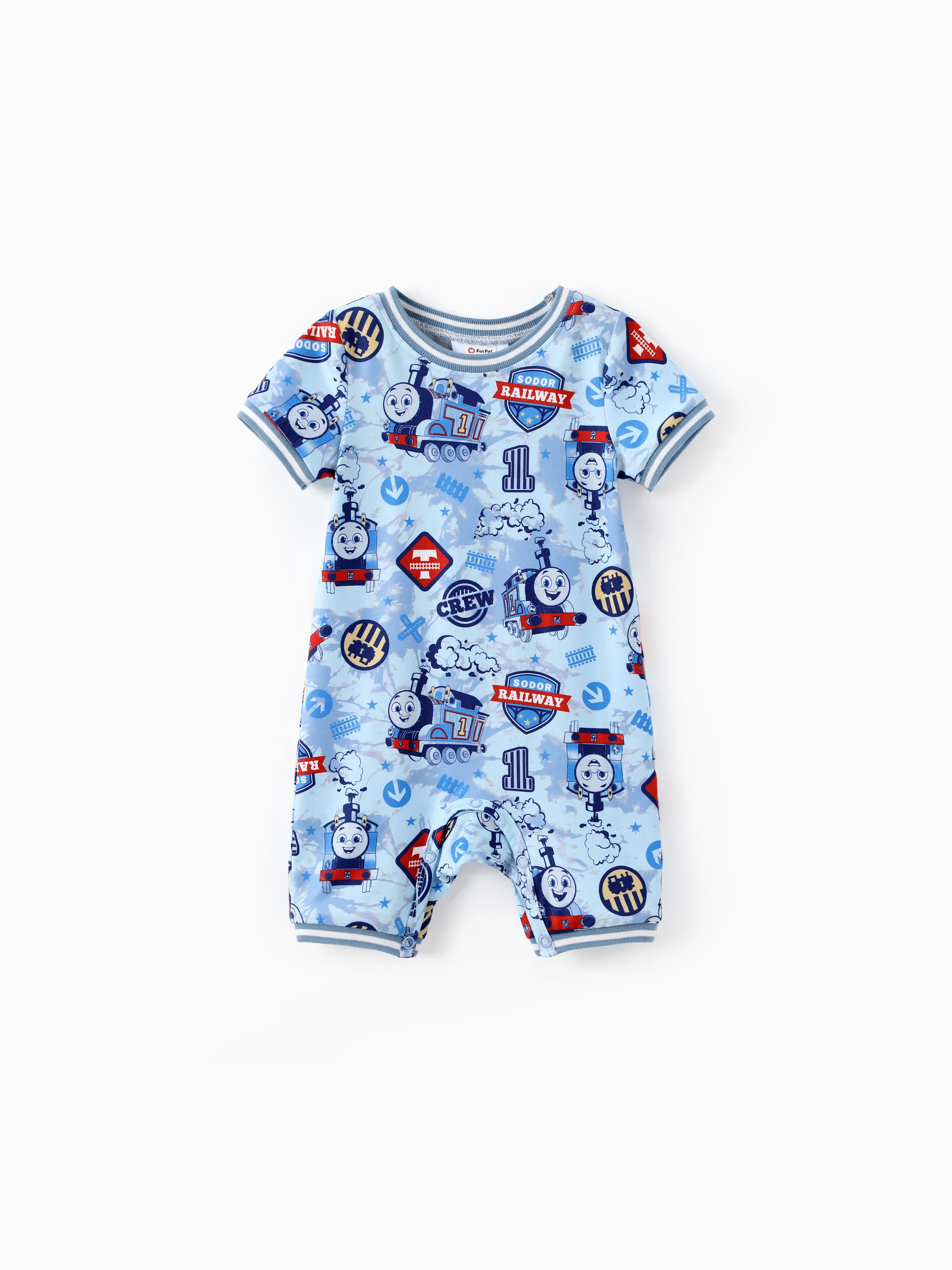 

Thomas and Friends Baby Boys 1pc Character Checkboard/Tie-dyed Print Short-sleeve Onesie