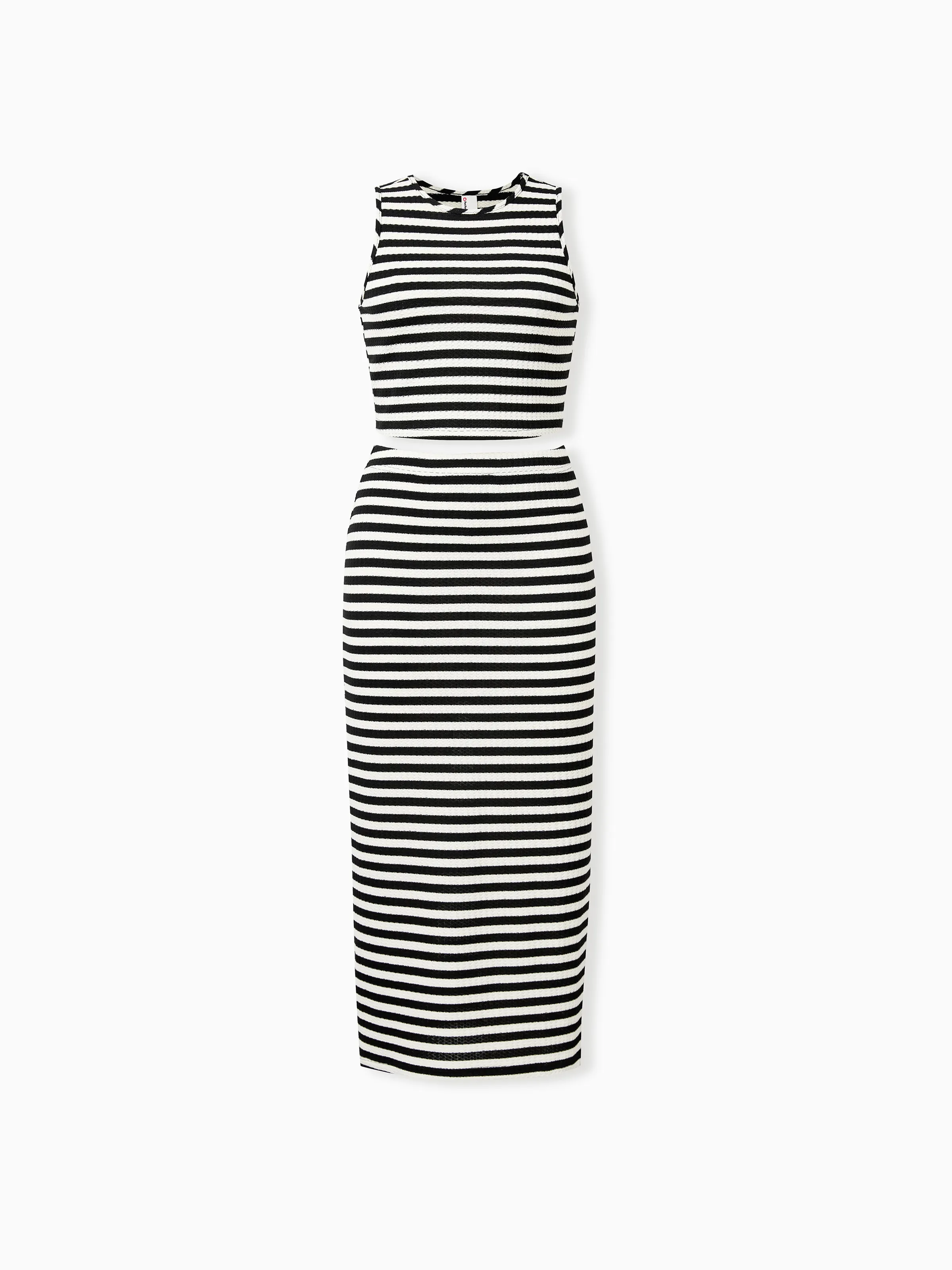 

Family Matching Black and White Striped Lapel Top or Co-ord Set