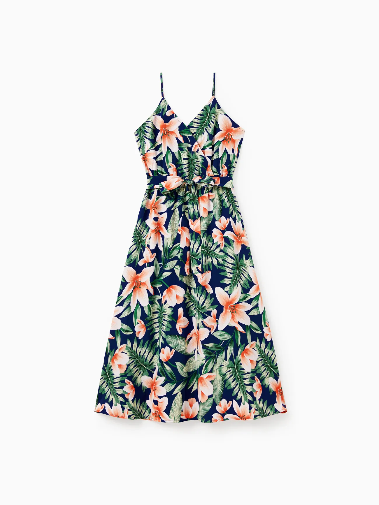 Women - Tropical Vacation Outfits with Plant and Flower Print – Matching Shirts and Dresses - royalblue - image 2