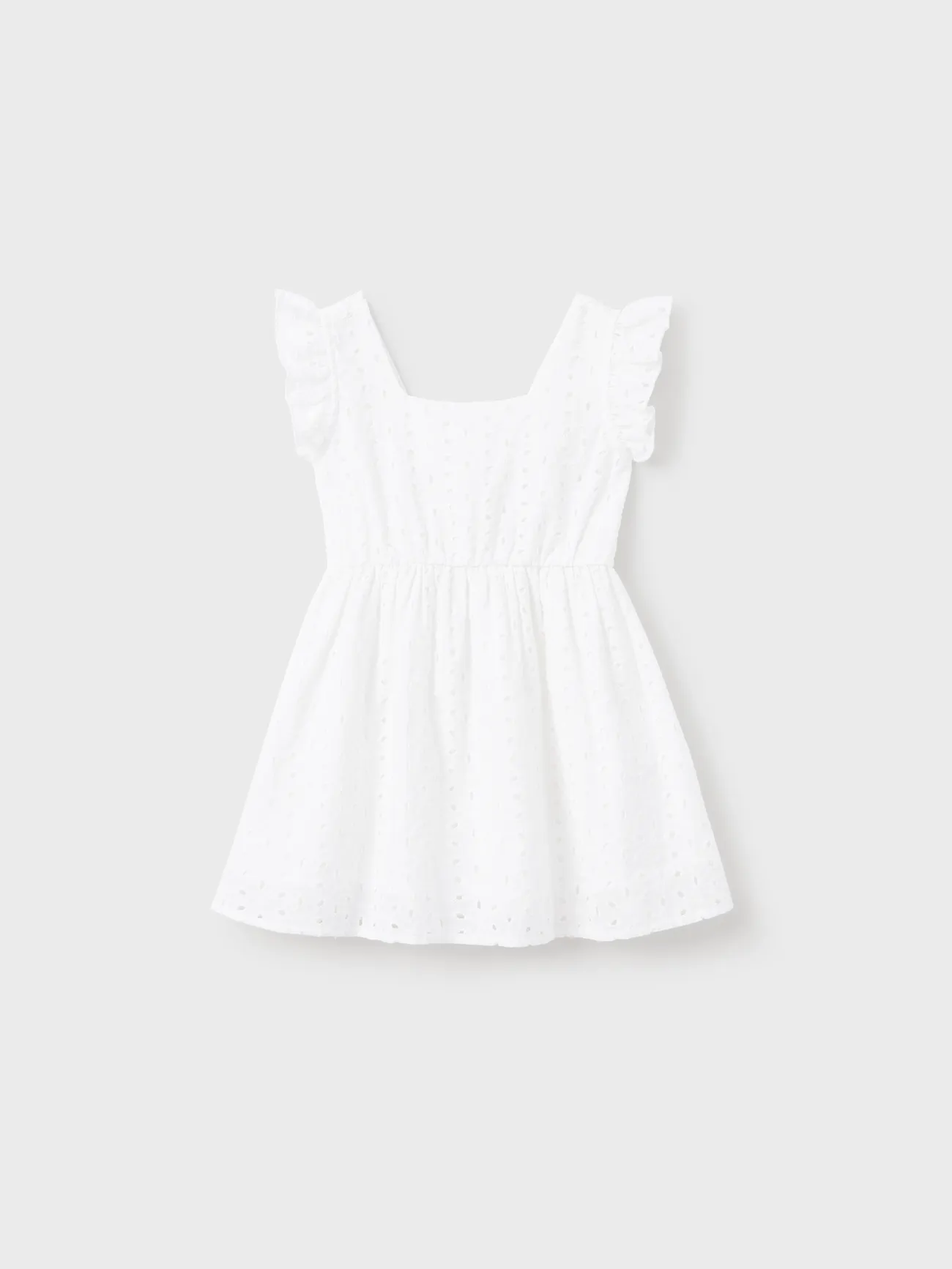Baby Girl - Cotton Embroidered A-Line Dress, Matching Mommy and Me Dresses - White - image 12
