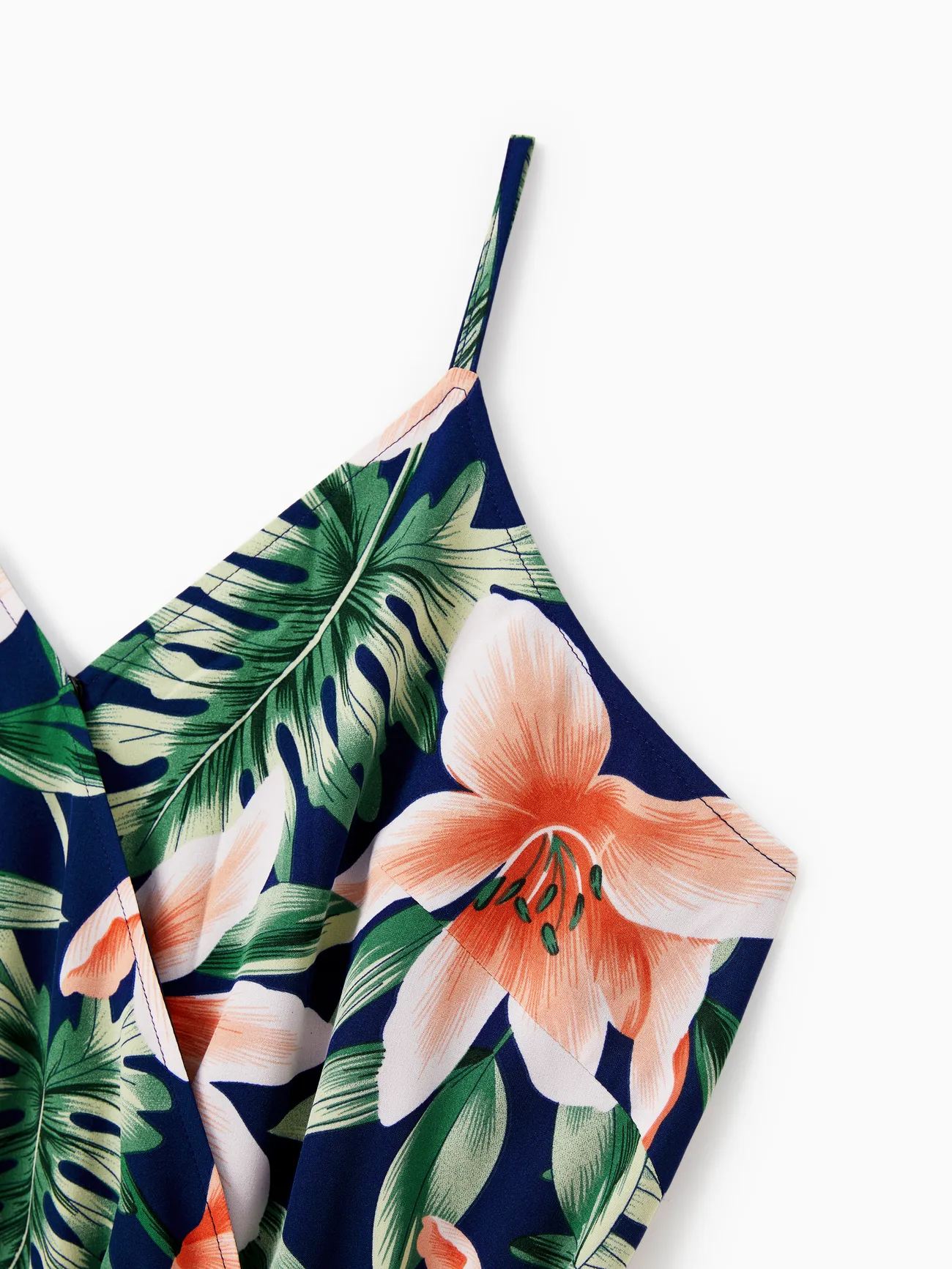 Women - Tropical Vacation Outfits with Plant and Flower Print – Matching Shirts and Dresses - royalblue - image 5