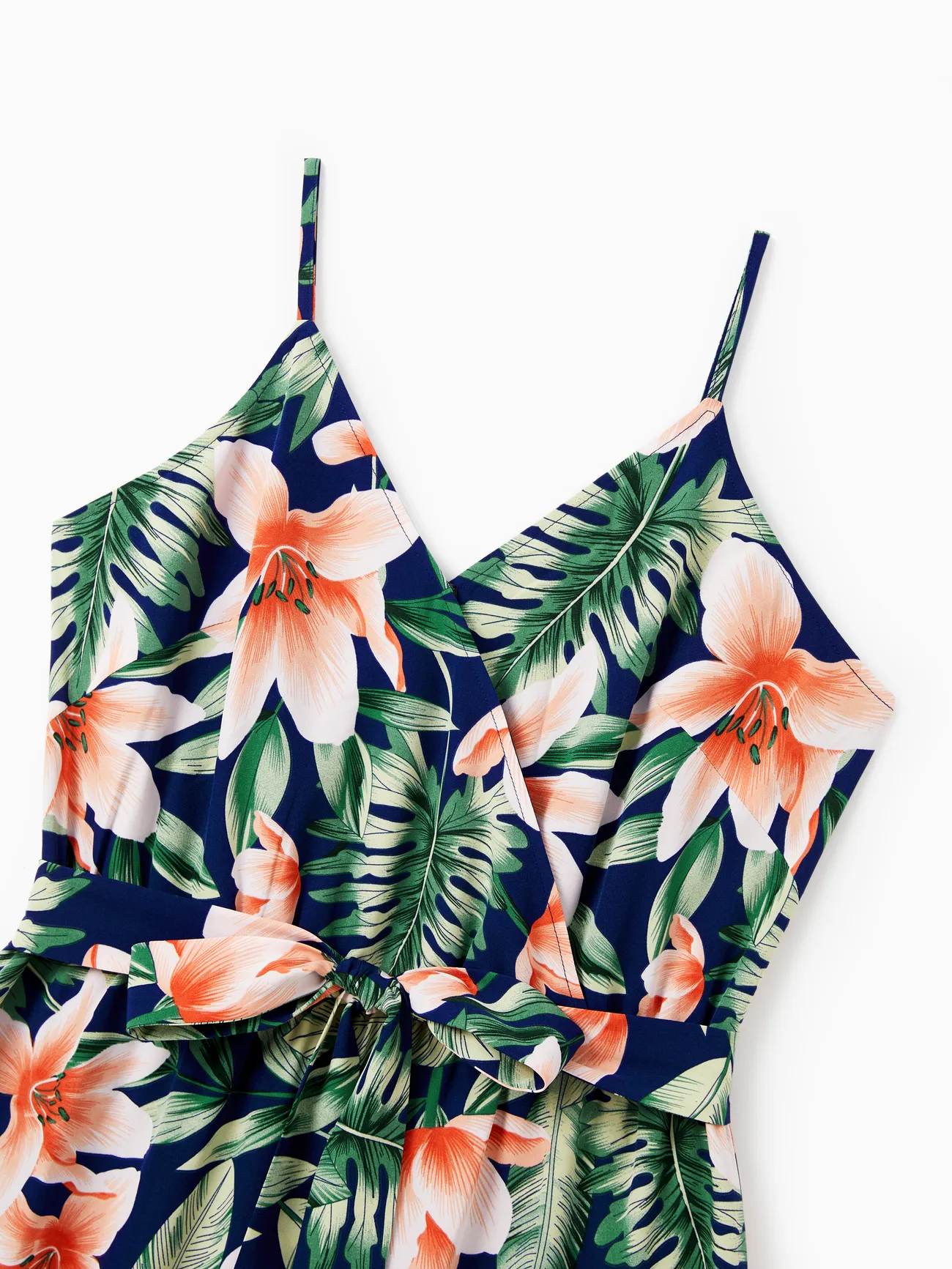 Women - Tropical Vacation Outfits with Plant and Flower Print – Matching Shirts and Dresses - royalblue - image 4