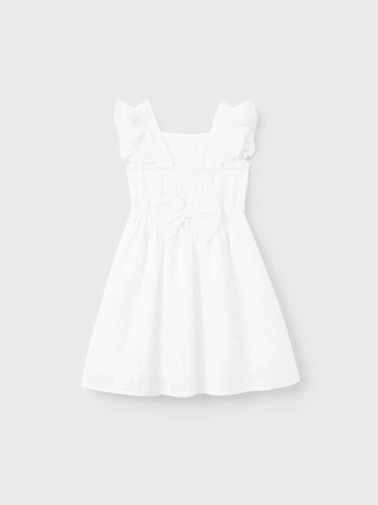 Girl - Cotton Embroidered A-Line Dress, Matching Mommy and Me Dresses - White - image 8