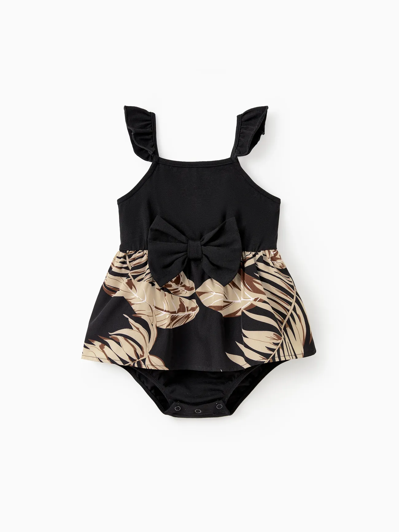 Baby Girl - Black Tropical Vacation Outfits for Matching Family - Black - image 12