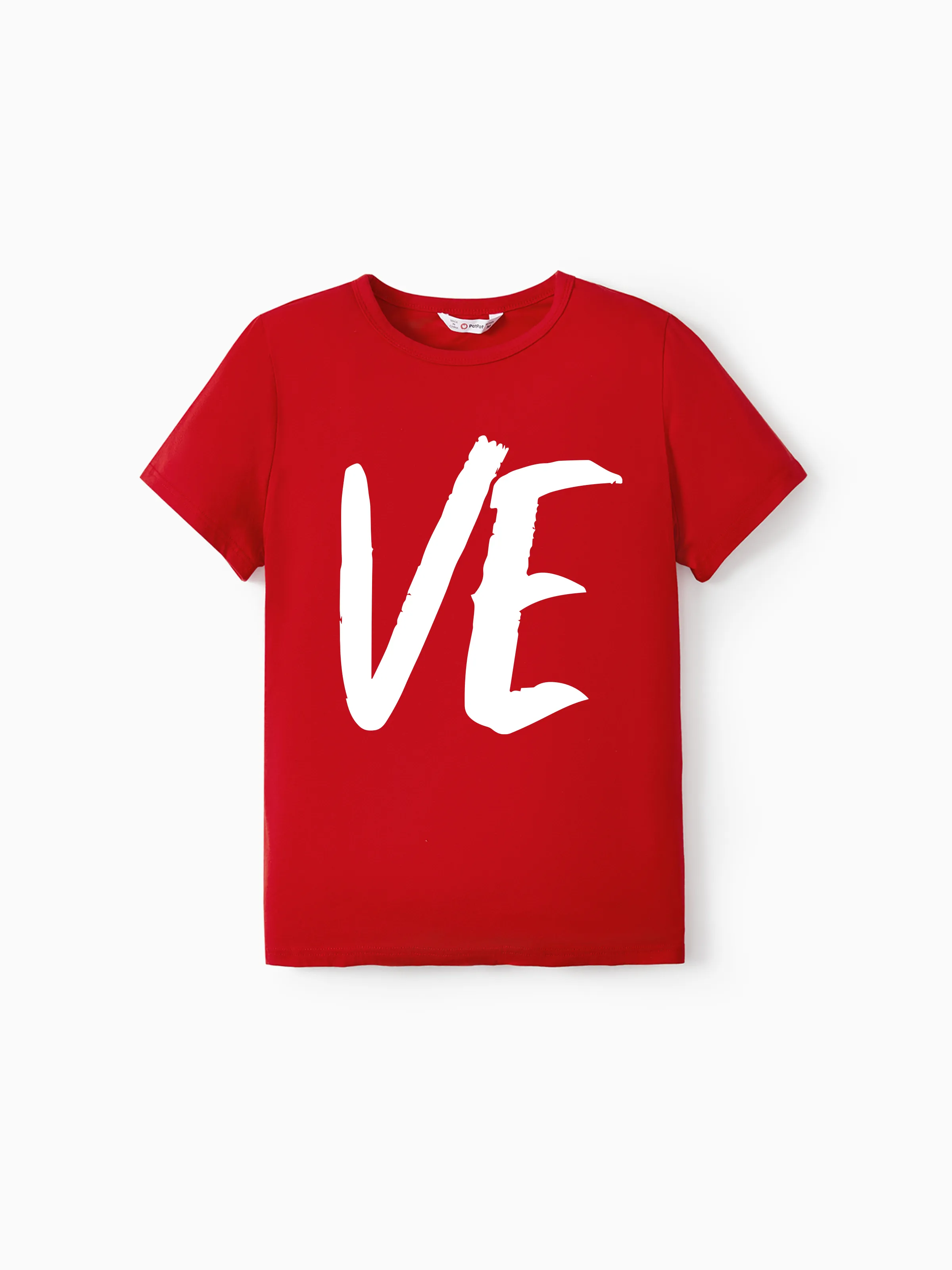 

Valentine's Day Cotton Couple Tee Letter Short Sleeve Tops