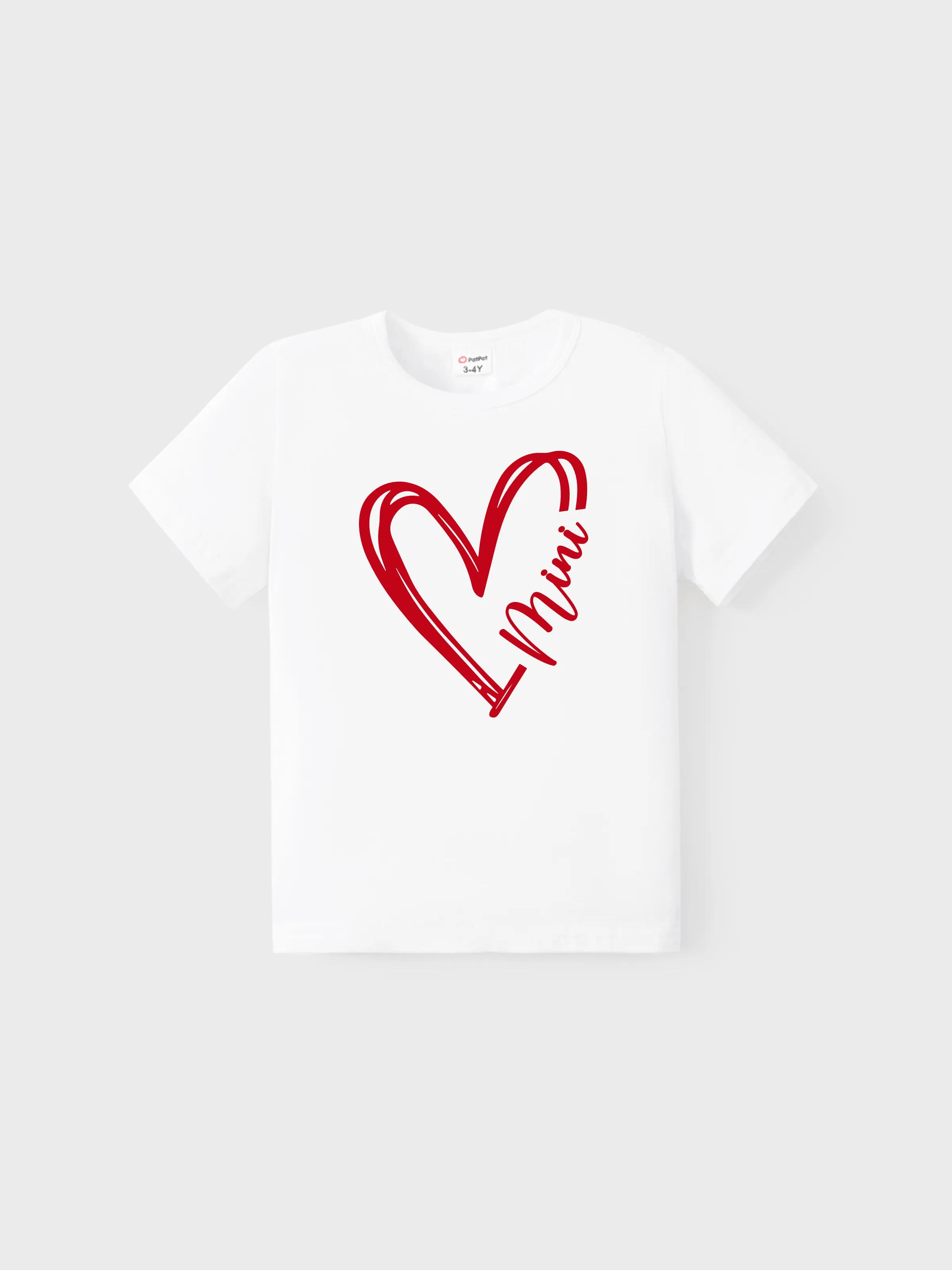 

Valentine's Day Heart Pattern Cotton Matching Family Short-sleeve Tops