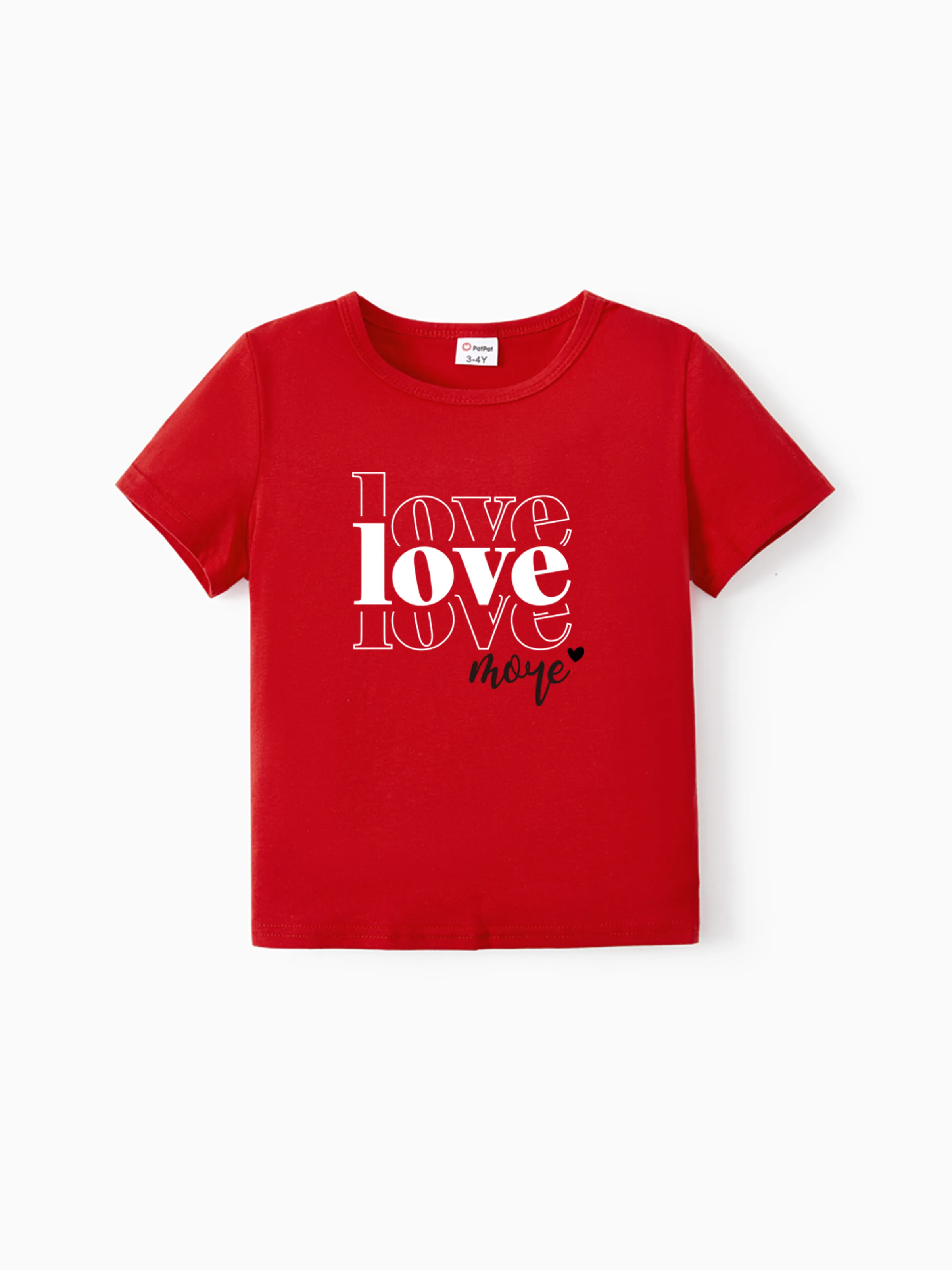 

Valentine's Day Cotton Family Matching Tee Casual Letter Short-sleeve Tops