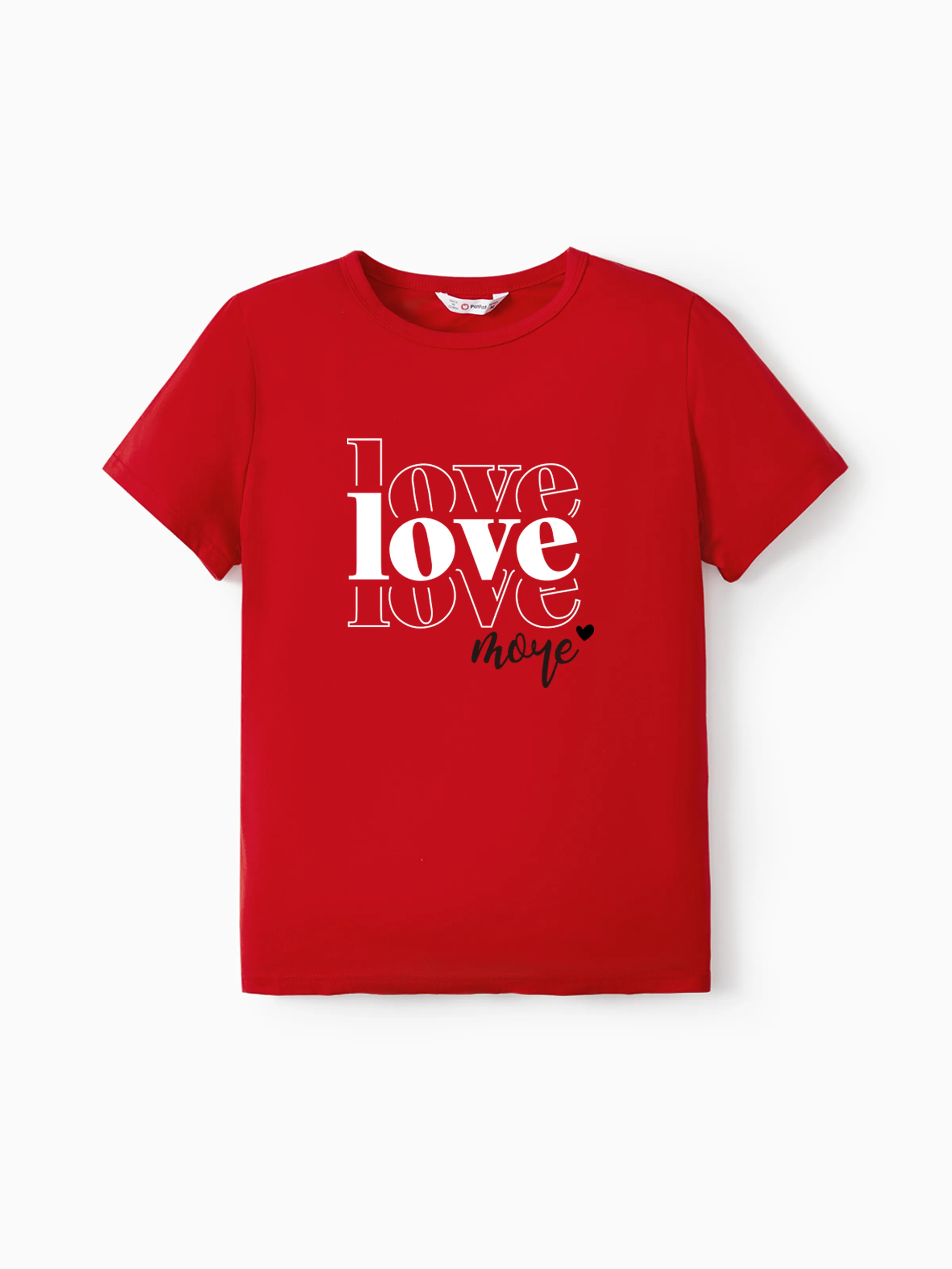 

Valentine's Day Cotton Family Matching Tee Casual Letter Short-sleeve Tops