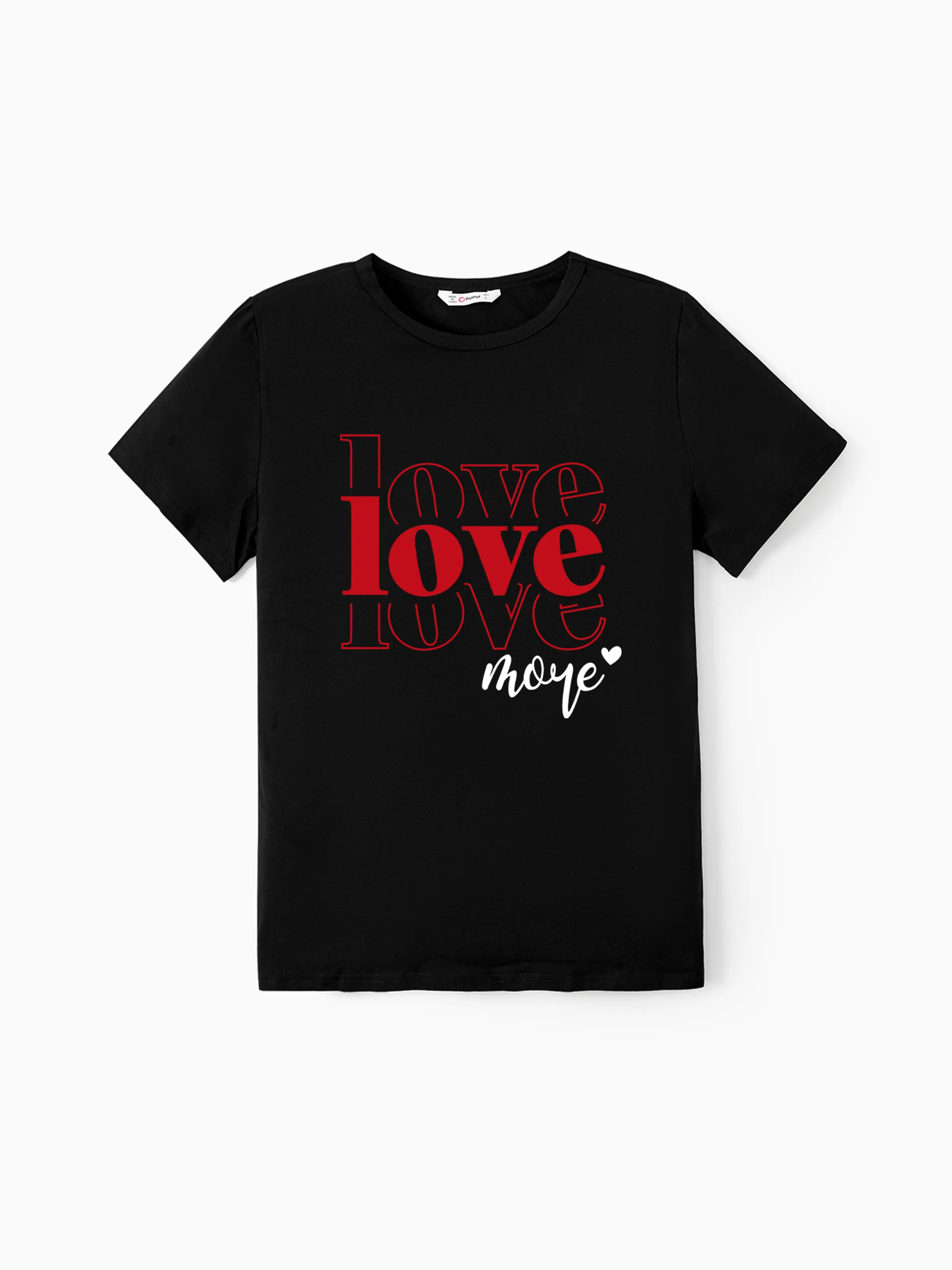 

Valentine's Day Cotton Family Matching Tee Casual Letter Short-sleeve Tops