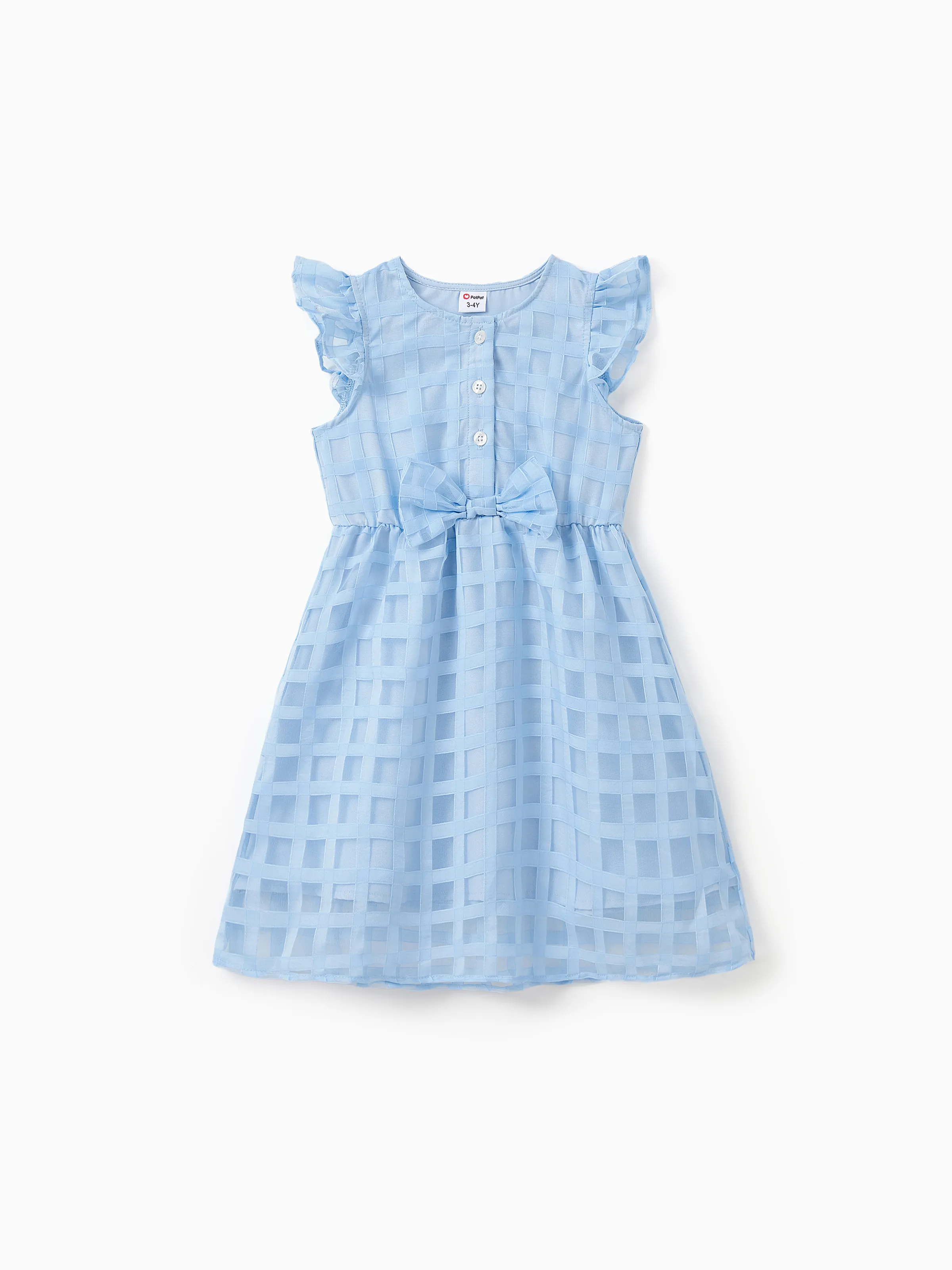 

Family Matching Sets Blue Vacation Mode Tee or Tiered Checkered Organza Mesh Halter Dress