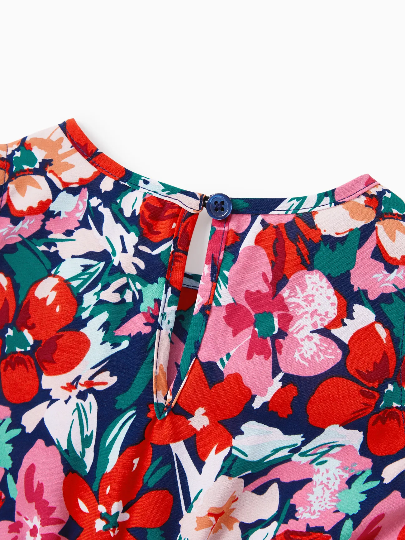 Baby Girl - Family Vacation Outfits - Floral Print Off Shoulder Smocking Dresses and Matching Shirts - Dark Blue - image 16